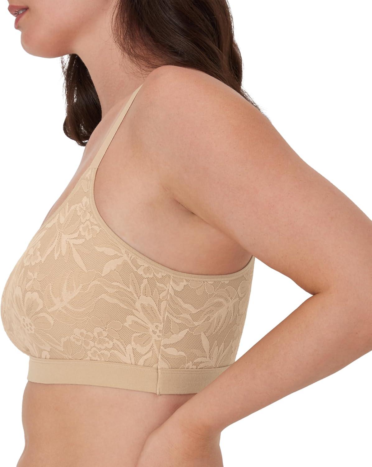 imageBali Womens Breathe Bralette Cotton Modal Wireless Bra Lightweight Breathable Pullover Bralette Convertible StrapsAlmond