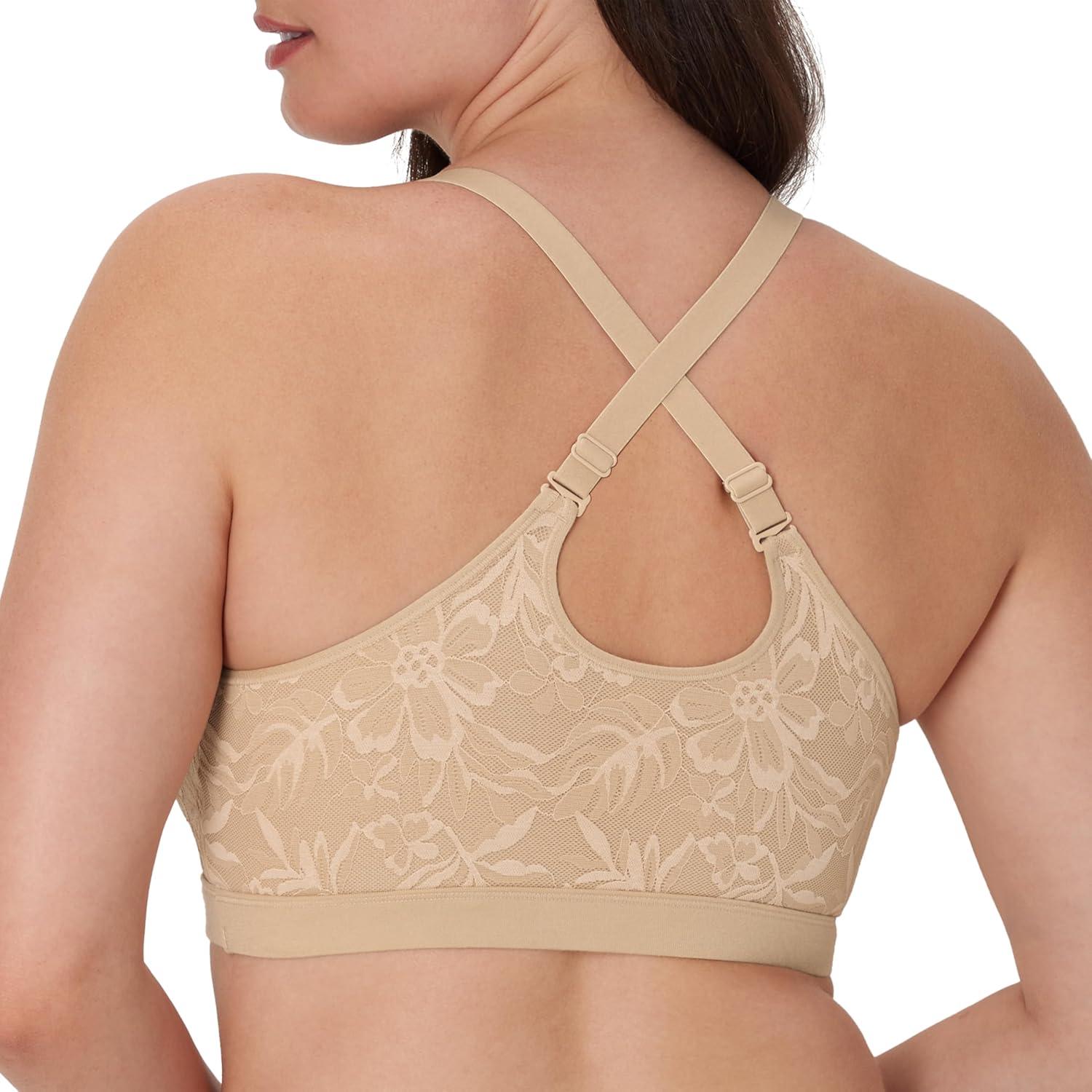 imageBali Womens Breathe Bralette Cotton Modal Wireless Bra Lightweight Breathable Pullover Bralette Convertible StrapsAlmond
