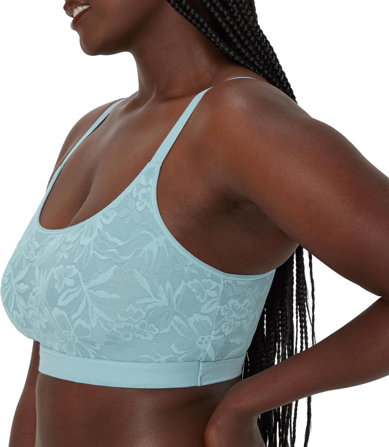 imageBali Womens Breathe Bralette Cotton Modal Wireless Bra Lightweight Breathable Pullover Bralette Convertible StrapsBlue Patina