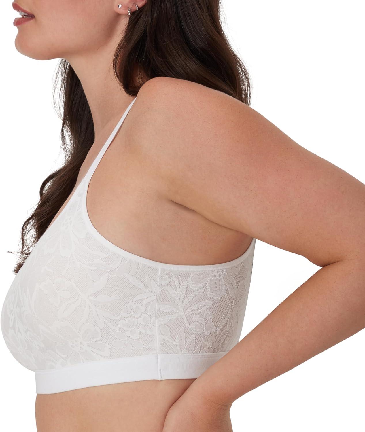 imageBali Womens Breathe Bralette Cotton Modal Wireless Bra Lightweight Breathable Pullover Bralette Convertible StrapsWhite