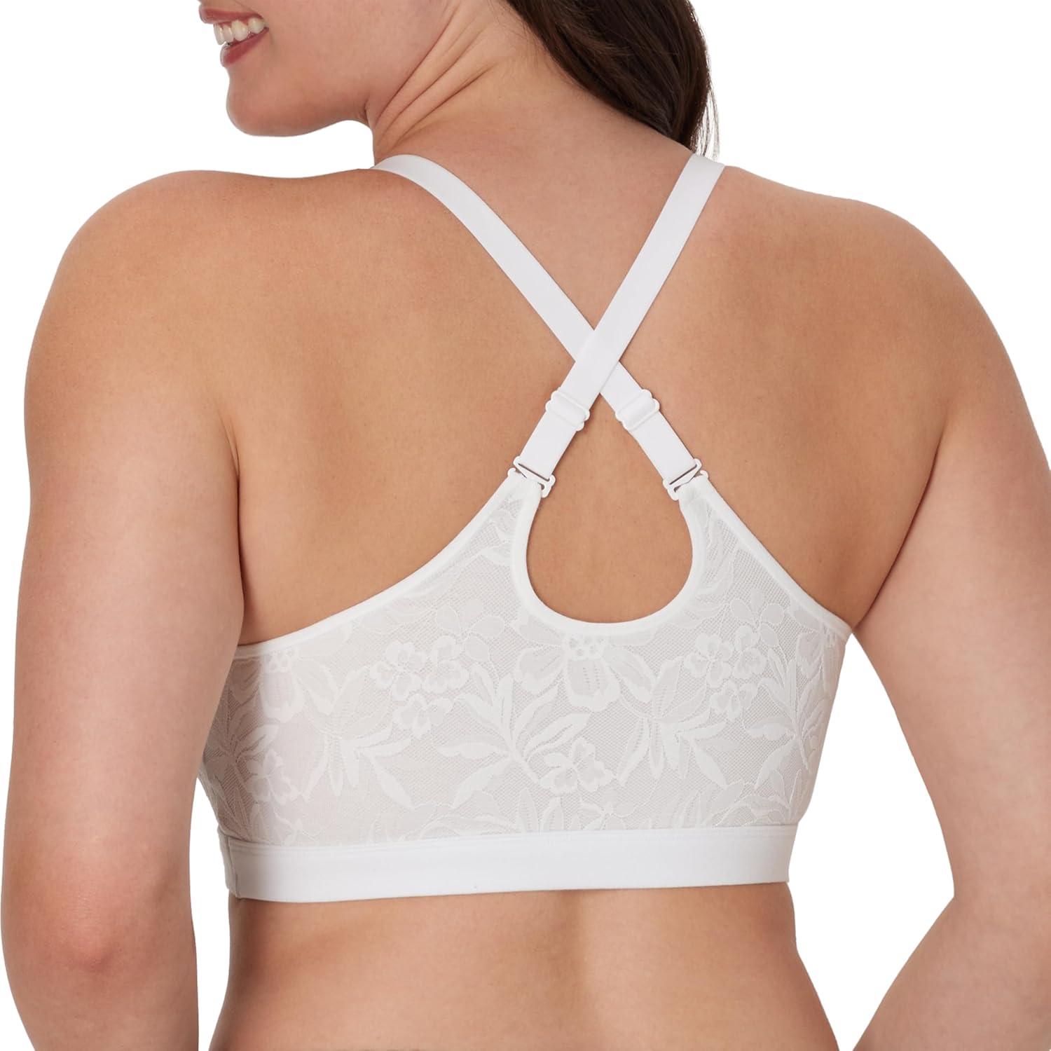 imageBali Womens Breathe Bralette Cotton Modal Wireless Bra Lightweight Breathable Pullover Bralette Convertible StrapsWhite
