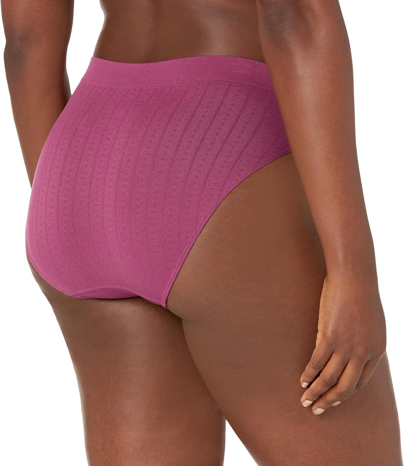 imageBali Womens Brief Underwear Brief Panties for Everyday Comfort Smoothing Seamless Underwear for WomenMaroon Dusk Pointelle