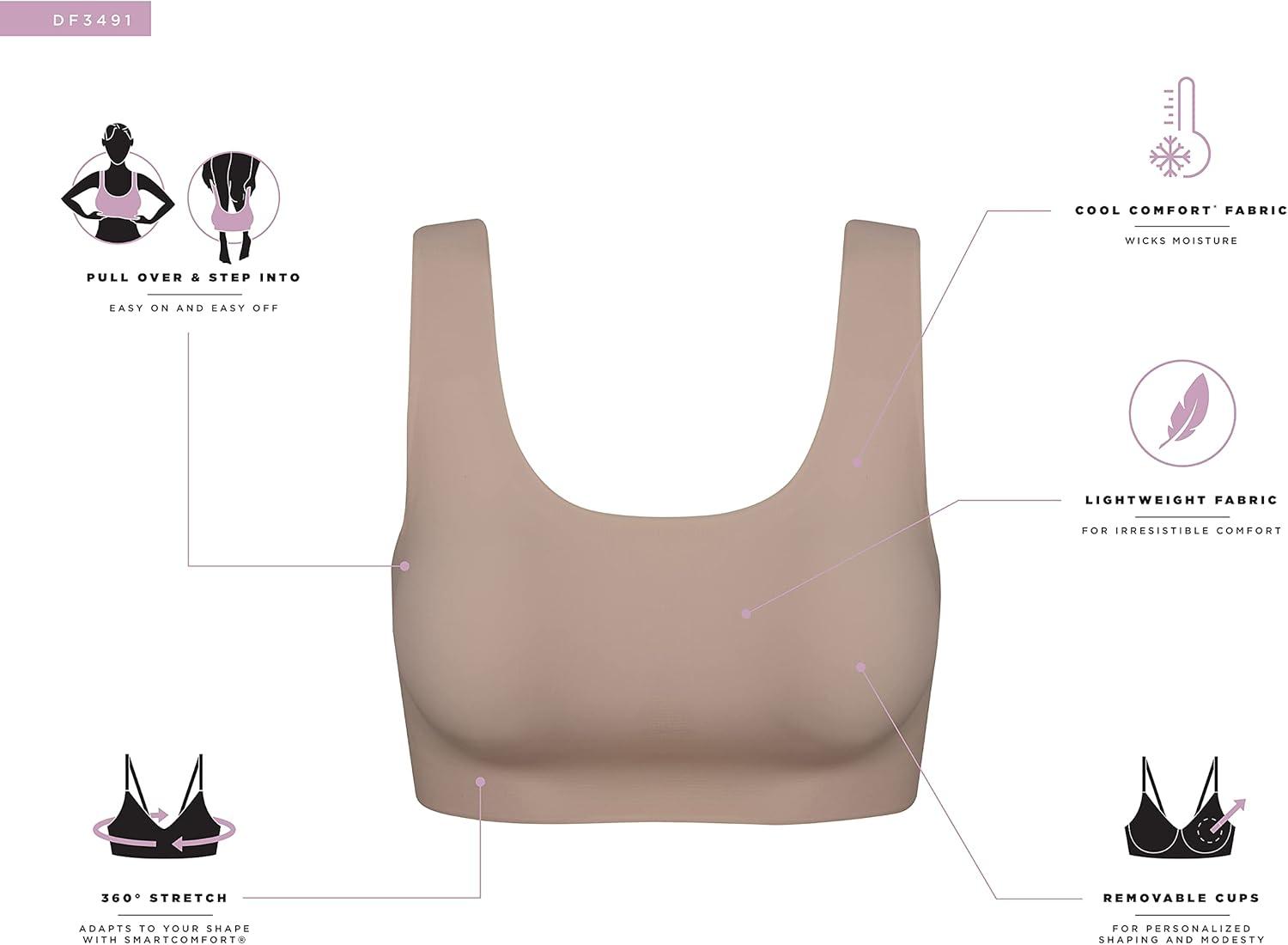 imageBali Womens Comfort Revolution Easylite Wireless TShirt Bra Pullover Wirefree TShirt BraSandshell