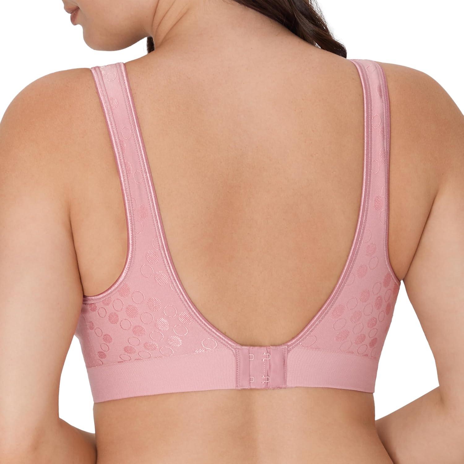 imageBali Womens Comfort Revolution Wireless Bra ComfortFlex Fit FullCoverage Bra DF3488Rose Tea Dot