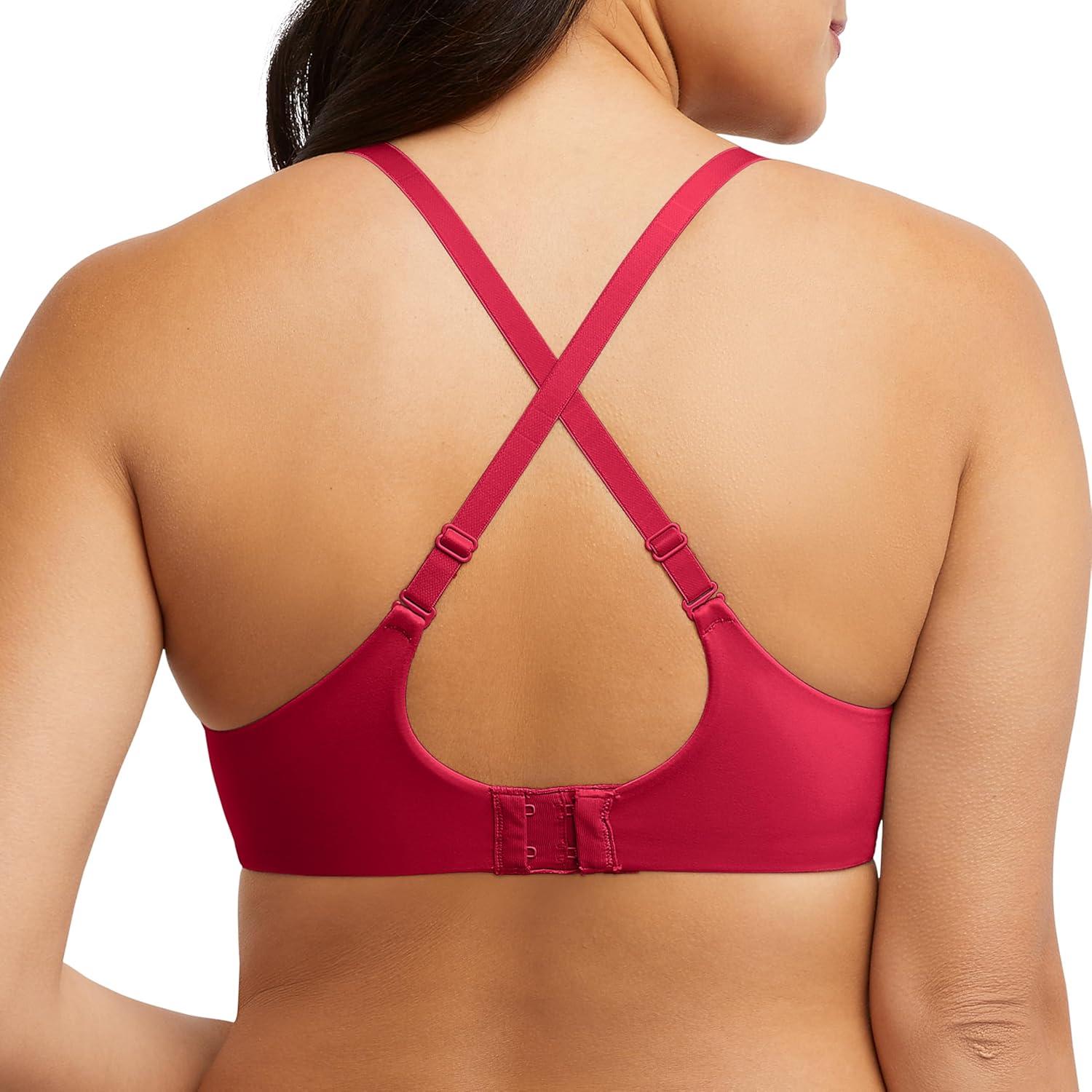 imageBali Womens Lace Underwire Bra One Smooth U Comfort Stretch FullCoverage Convertible BraScarlet Berry