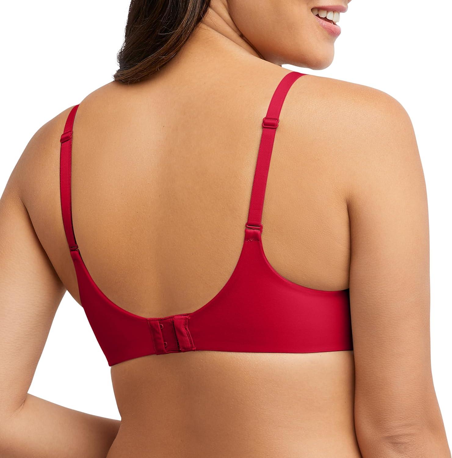 imageBali Womens Lace Underwire Bra One Smooth U Comfort Stretch FullCoverage Convertible BraScarlet Berry
