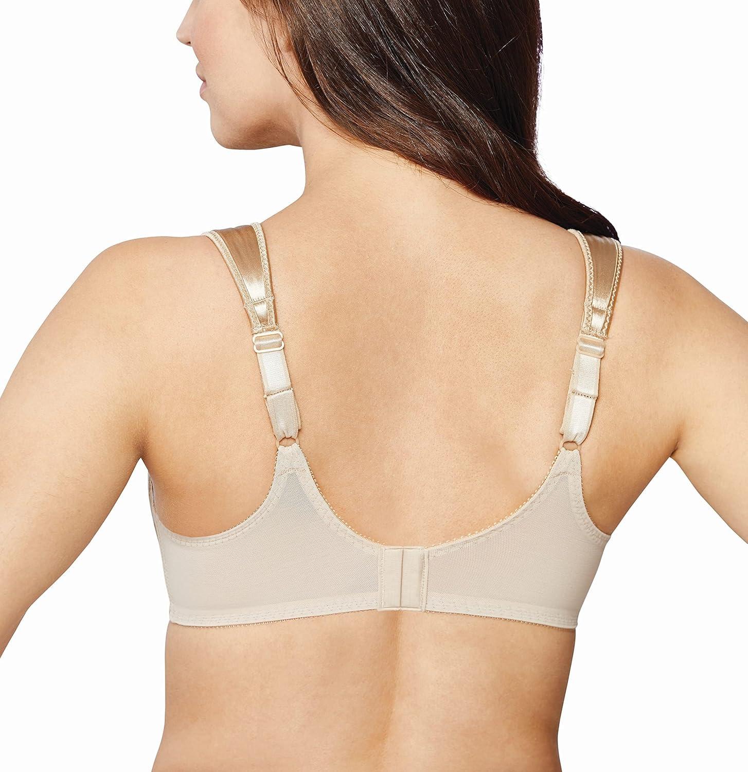 imageBali Womens Minimizer Bra Satin Tracings Underwire Bra Bustline Slimmer Full Coverage BraNude