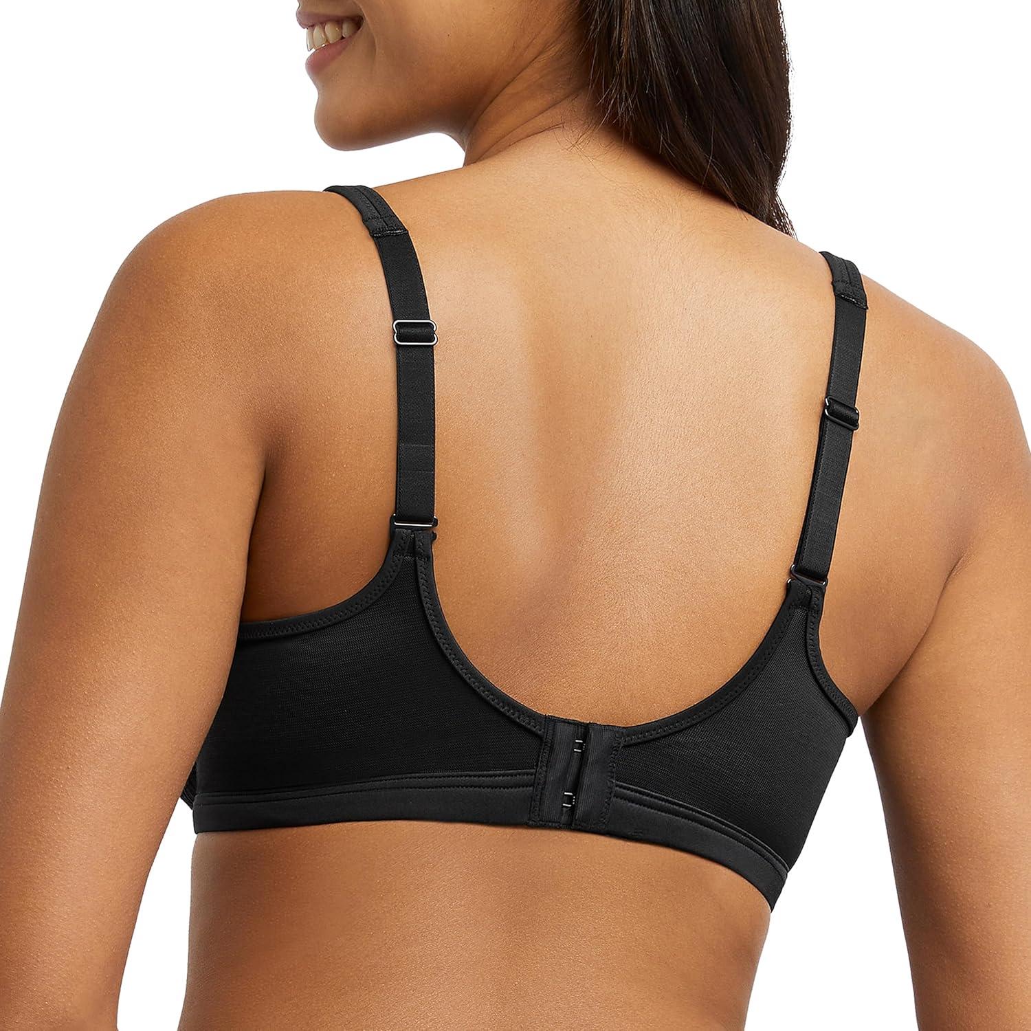 imageBali Womens One Smooth U Lace Minimizer Bra Underwire FullCoverage Convertible BraBlack