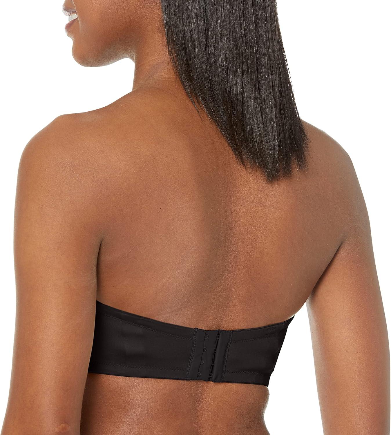imageBali Womens One Smooth U Strapless Bra Ultimate Stay in Place 7Way Multiway Underwire Bra Full CoverageBlack