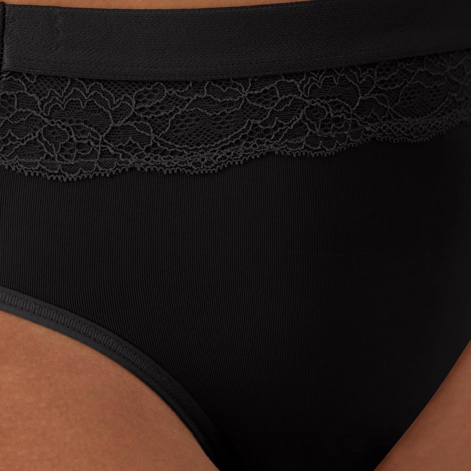 imageBali Womens Period Underwear Brief Beautifully Confident Hi Cut Period Underwear Period Panties Light ProtectionBlack