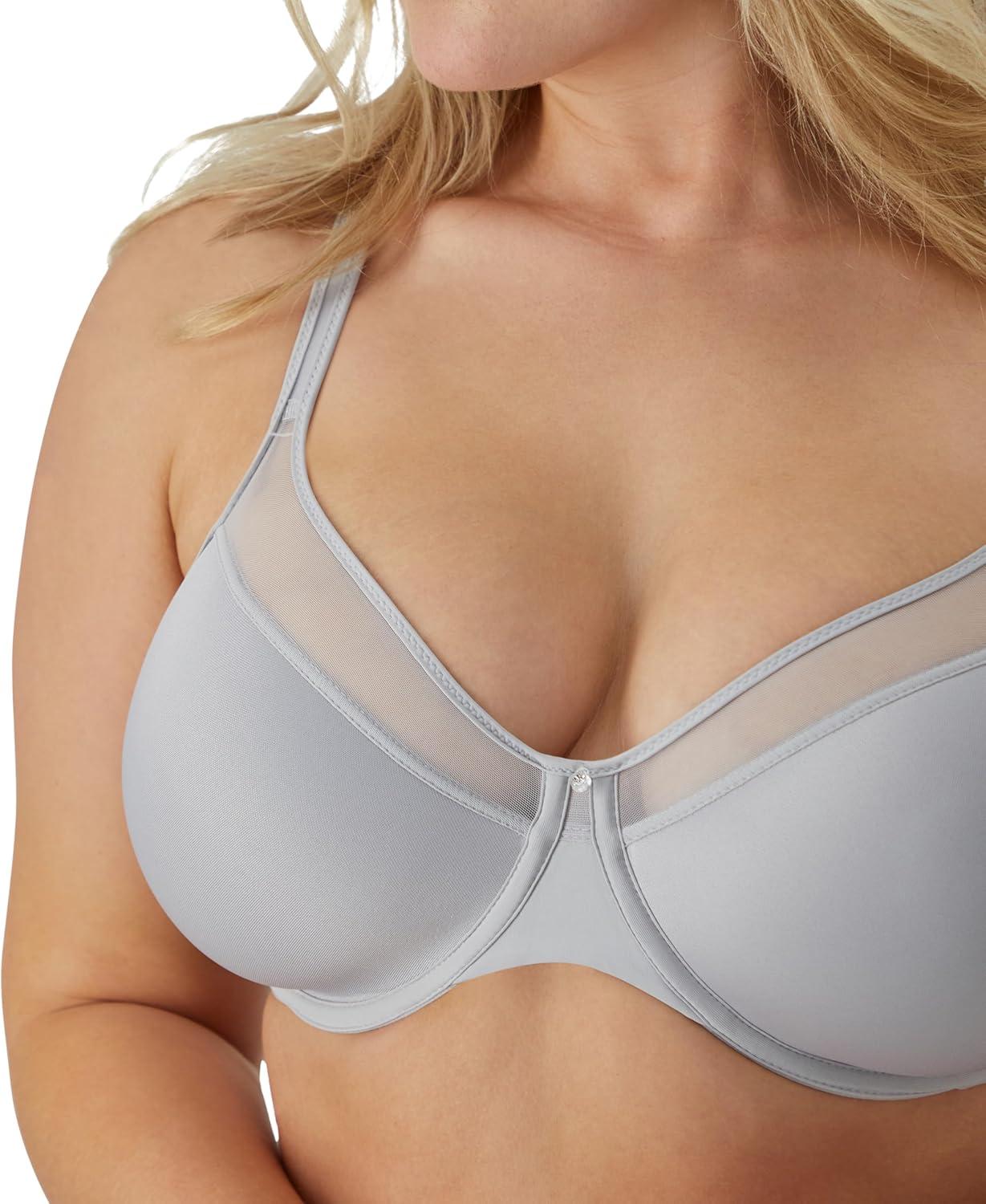 imageBali Womens Seamless Underwire Bra One Smooth U Smoothing Underwire Bras for Women Convertible Straps Ultra LightCrystal Grey
