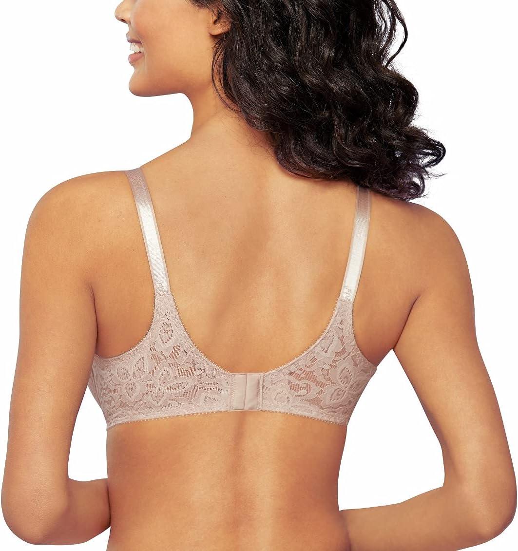 imageBali Womens Underwire Bra Lace N Smooth Lace FullCoverage Bra with StayinPlace StrapsRosewood