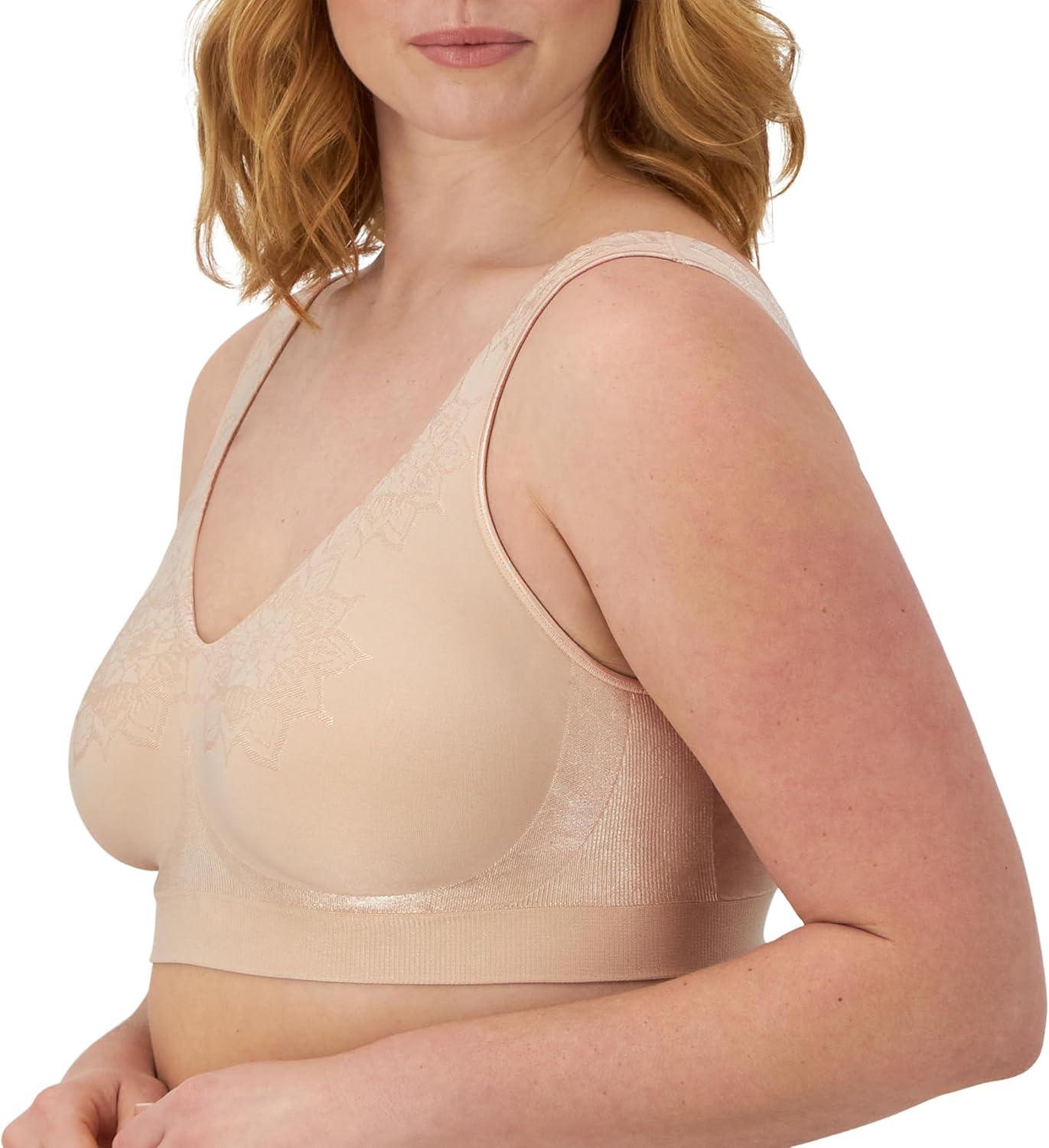 imageBali Womens Wireless Bra Comfort Revolution Seamless TShirt Bra ComfortFlex Fit MoistureWickingAlmond Aztec
