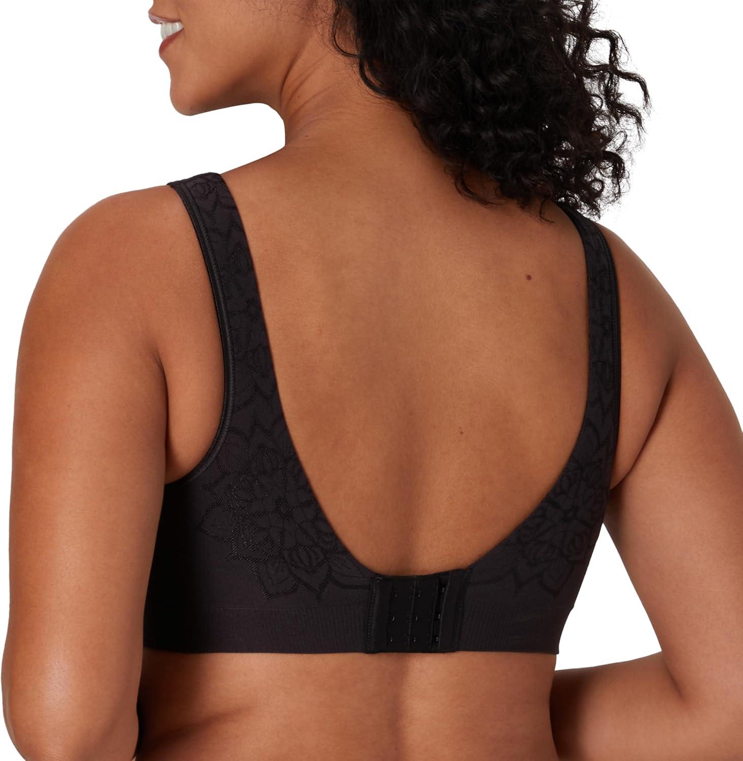imageBali Womens Wireless Bra Comfort Revolution Seamless TShirt Bra ComfortFlex Fit MoistureWickingBlack Aztec