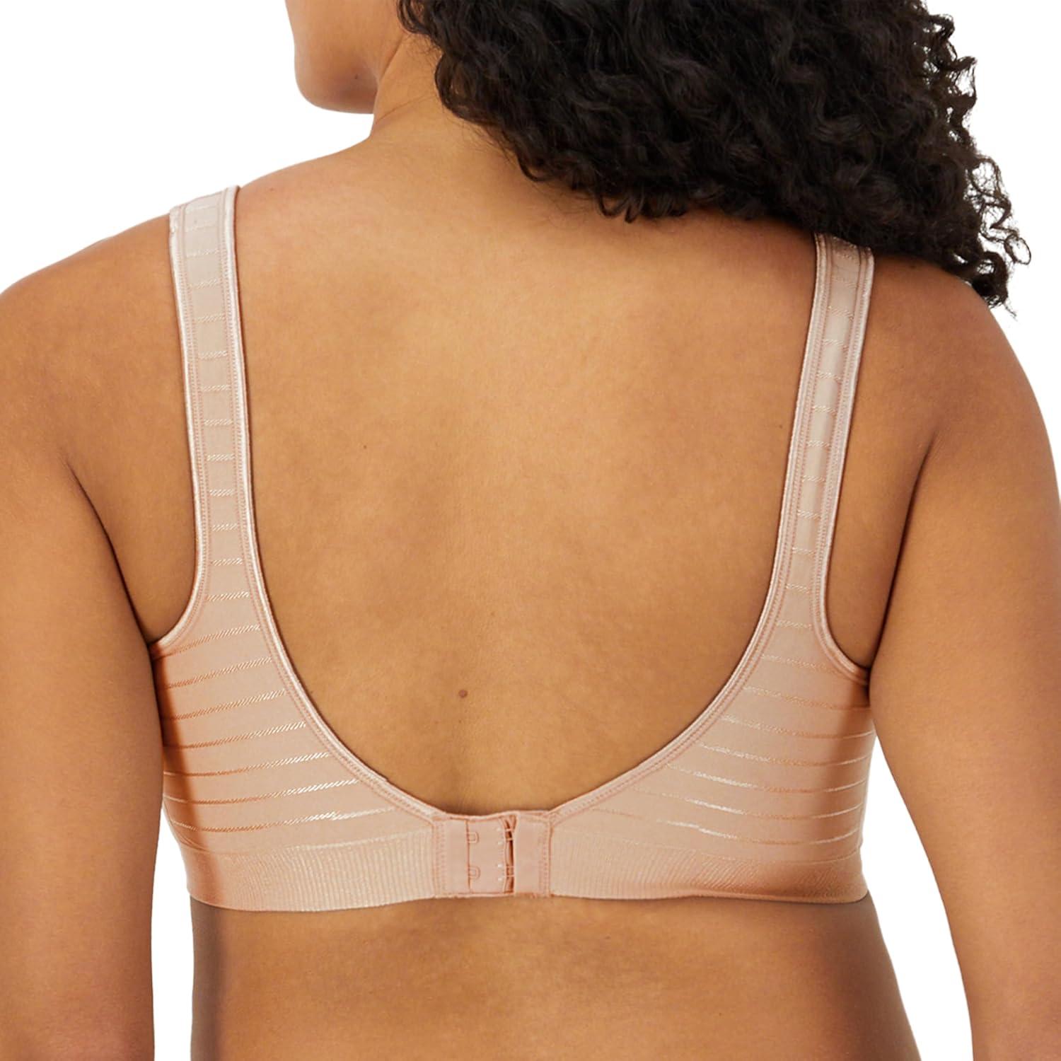 imageBali Womens Wireless Bra Comfort Revolution Seamless TShirt Bra ComfortFlex Fit MoistureWickingEvening Blush Stripe
