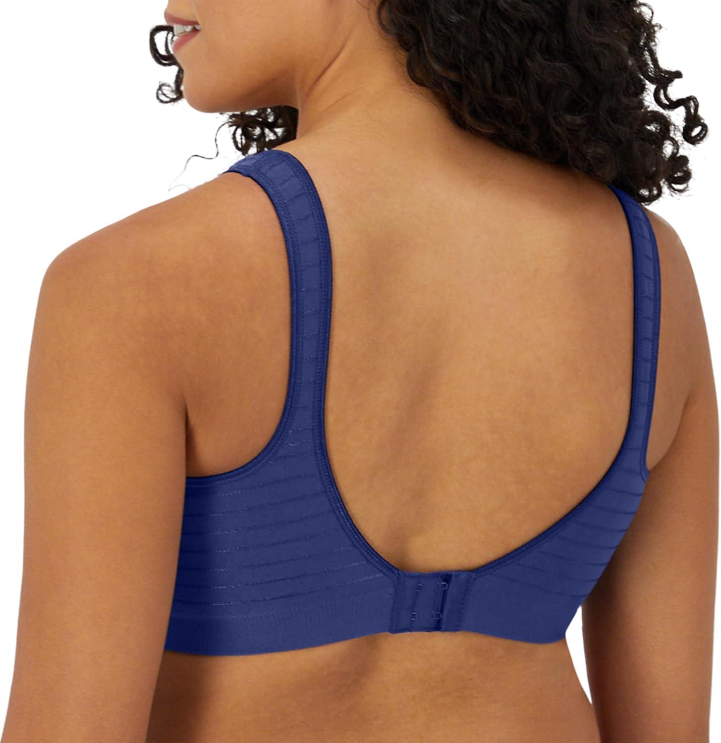 imageBali Womens Wireless Bra Comfort Revolution Seamless TShirt Bra ComfortFlex Fit MoistureWickingIn the Navy Stripe