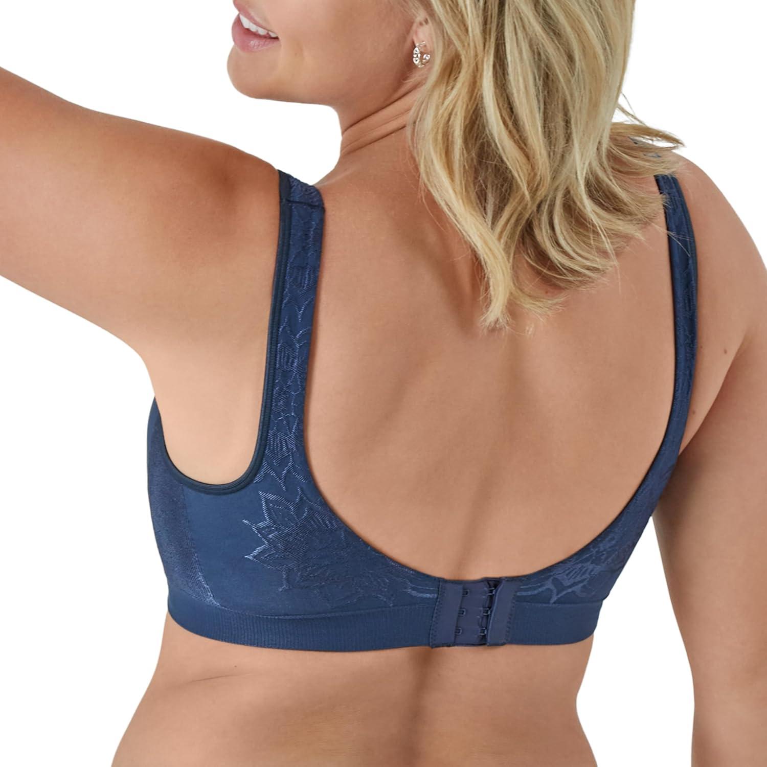 imageBali Womens Wireless Bra Comfort Revolution Seamless TShirt Bra ComfortFlex Fit MoistureWickingNavy Aztec