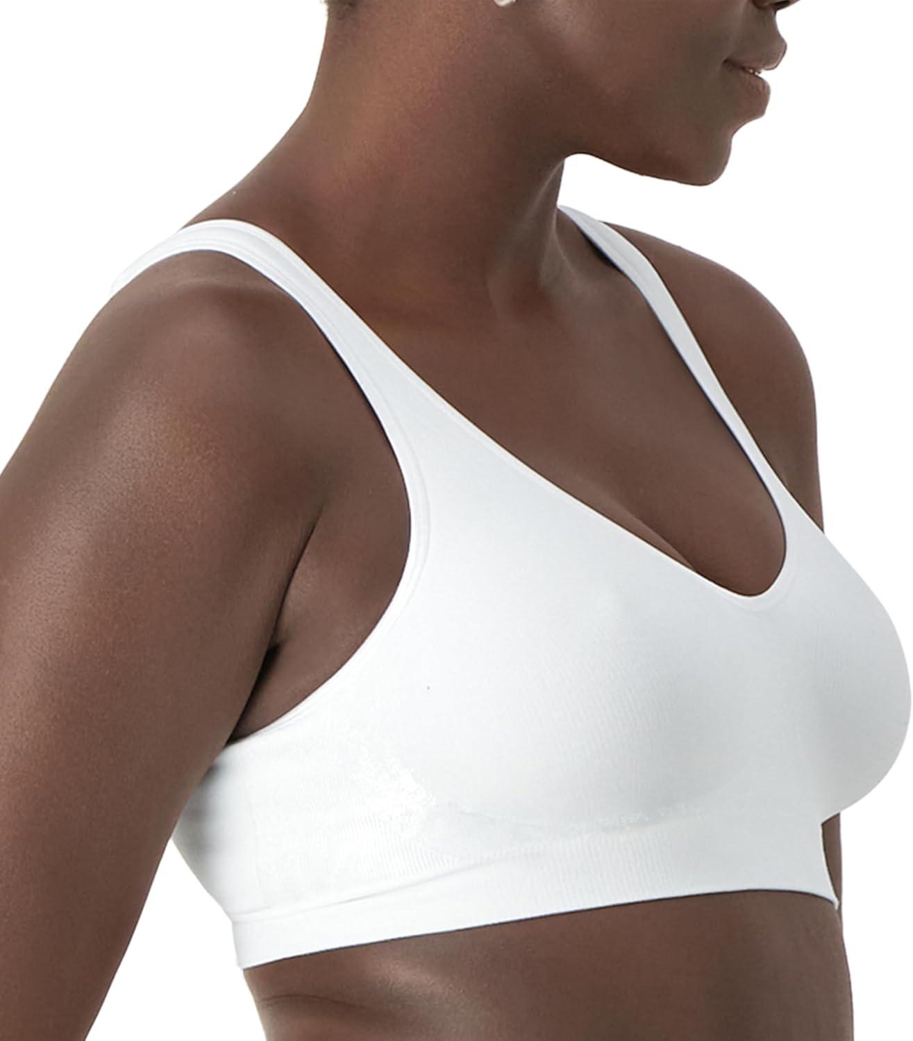 imageBali Womens Wireless Bra Comfort Revolution Seamless TShirt Bra ComfortFlex Fit MoistureWickingWhite