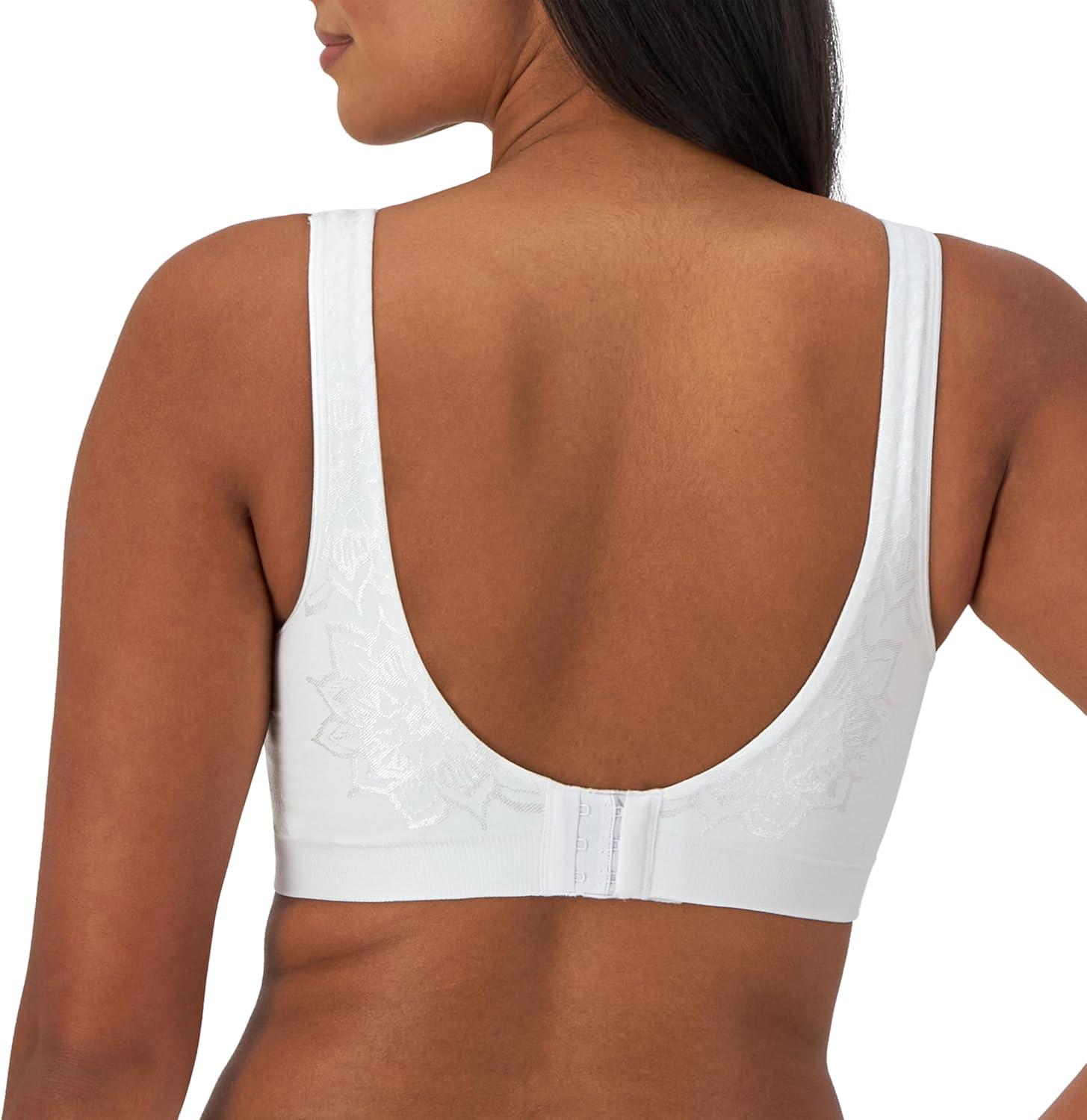 imageBali Womens Wireless Bra Comfort Revolution Seamless TShirt Bra ComfortFlex Fit MoistureWickingWhite Aztec
