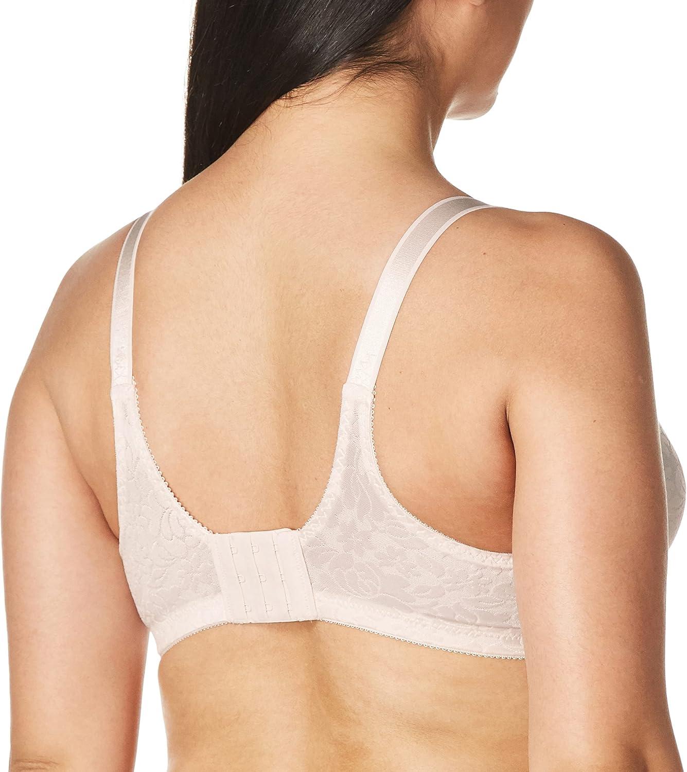 imageBali Womens Wireless Lace Bra Double Support Lace Bras for Women StayinPlace Straps Full Coverage ComfortablePink Bliss