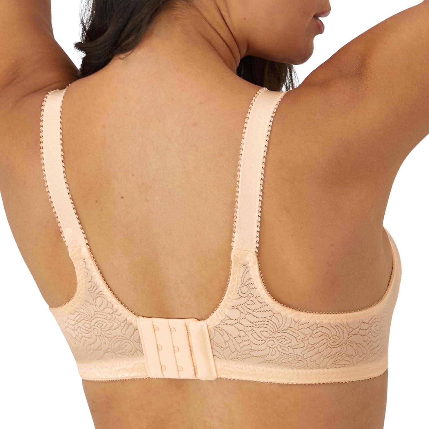 imageBali Womens Wireless Lace Bra Double Support Lace Bras for Women StayinPlace Straps Full Coverage ComfortablePorcelain