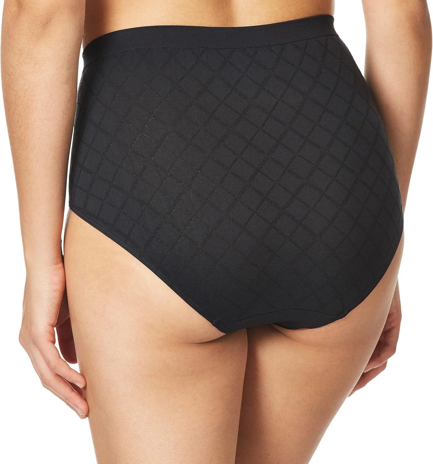 imageBali womens Comfort Revolution Seamless Brief Panty Microfiber Stretch Underwear Womens High Rise BriefDiamond Black