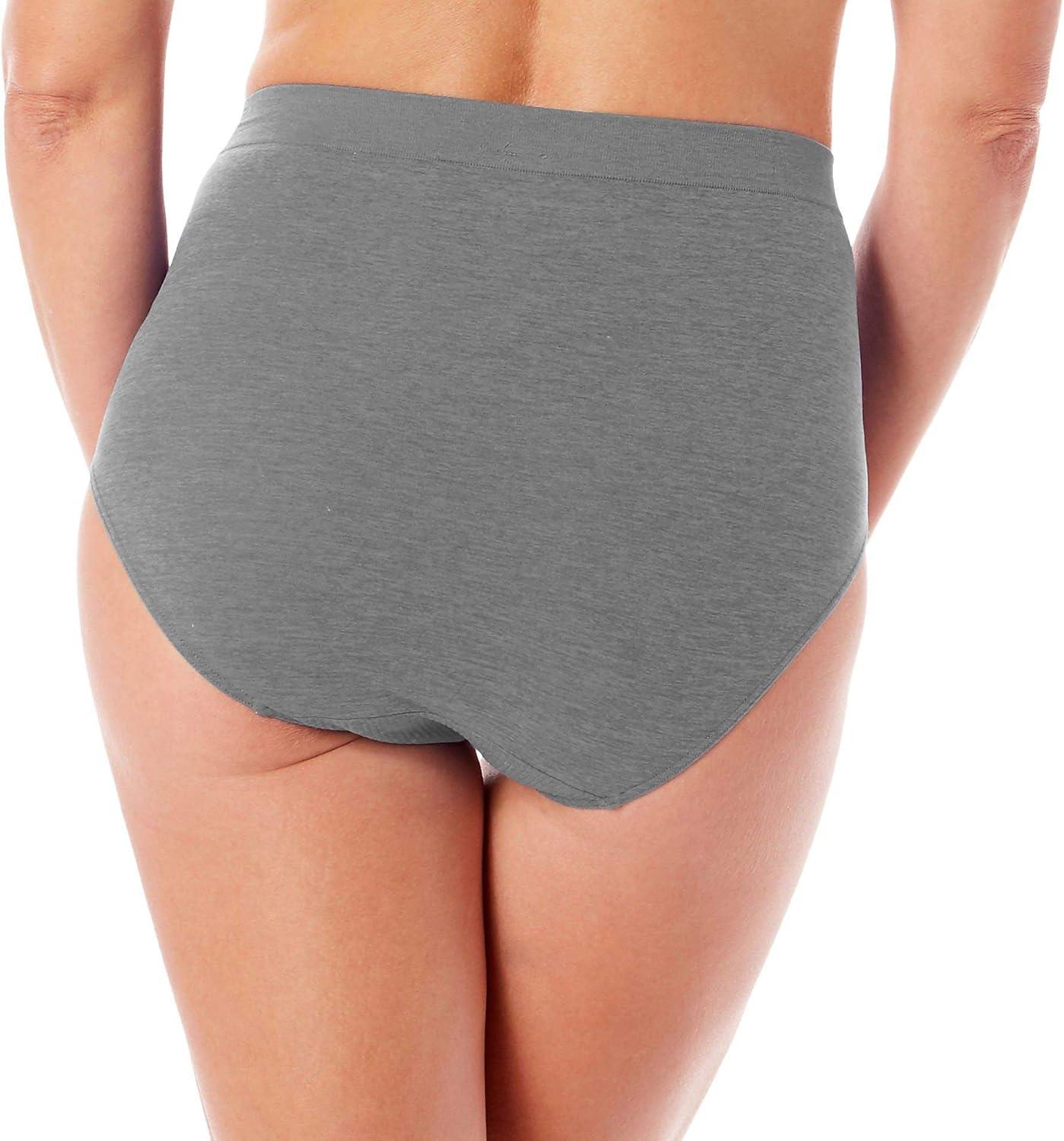 imageBali womens Comfort Revolution Seamless Brief Panty Microfiber Stretch Underwear Womens High Rise BriefGravel Gray