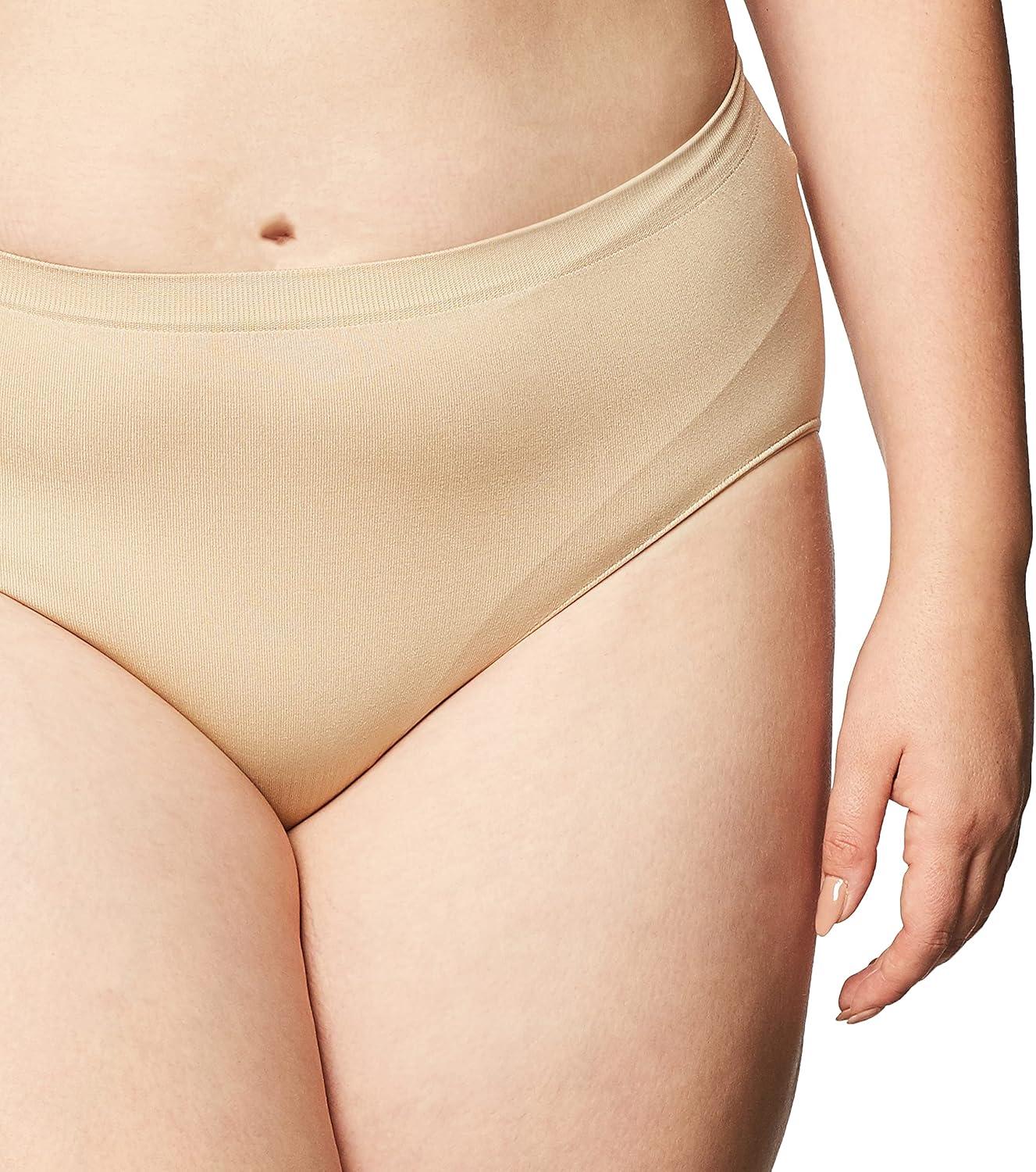 imageBali womens Comfort Revolution Seamless Brief Panty Microfiber Stretch Underwear Womens High Rise BriefNude
