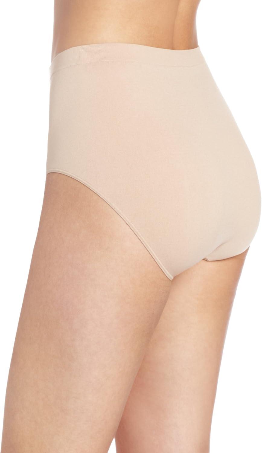 imageBali womens Comfort Revolution Seamless Brief Panty Microfiber Stretch Underwear Womens High Rise BriefNude