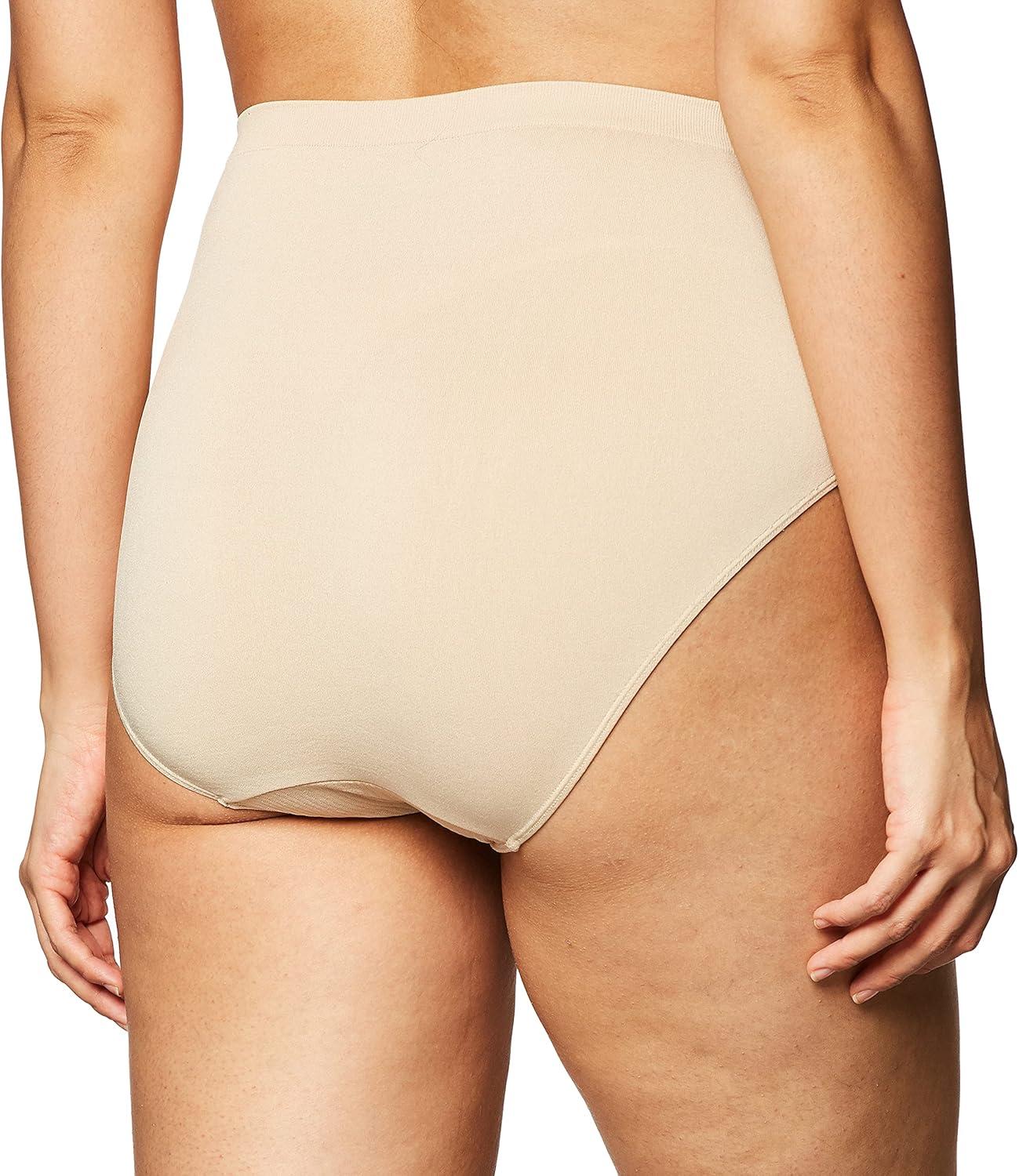 imageBali womens Comfort Revolution Seamless Brief Panty Microfiber Stretch Underwear Womens High Rise BriefNude