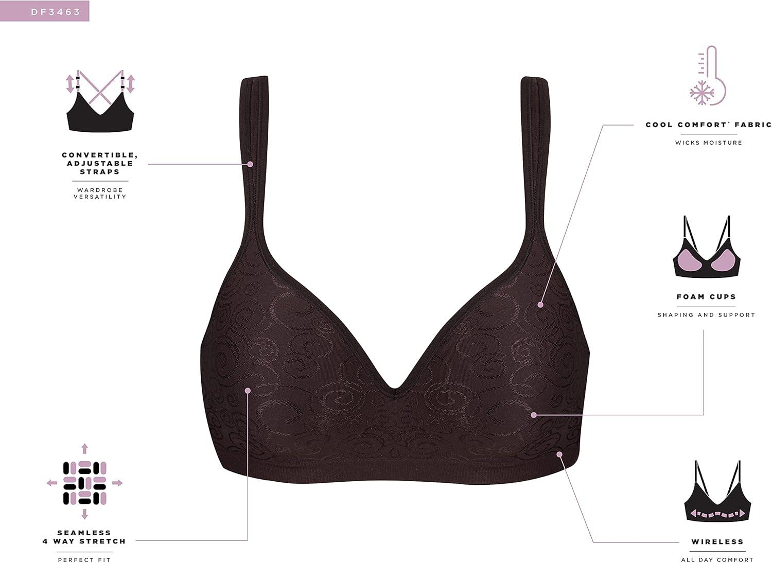 imageBali womens Comfort Revolution Wireless Bra Cool Comfort Fullcoverage Bra Retired ColorsJuniper Blue Swirl
