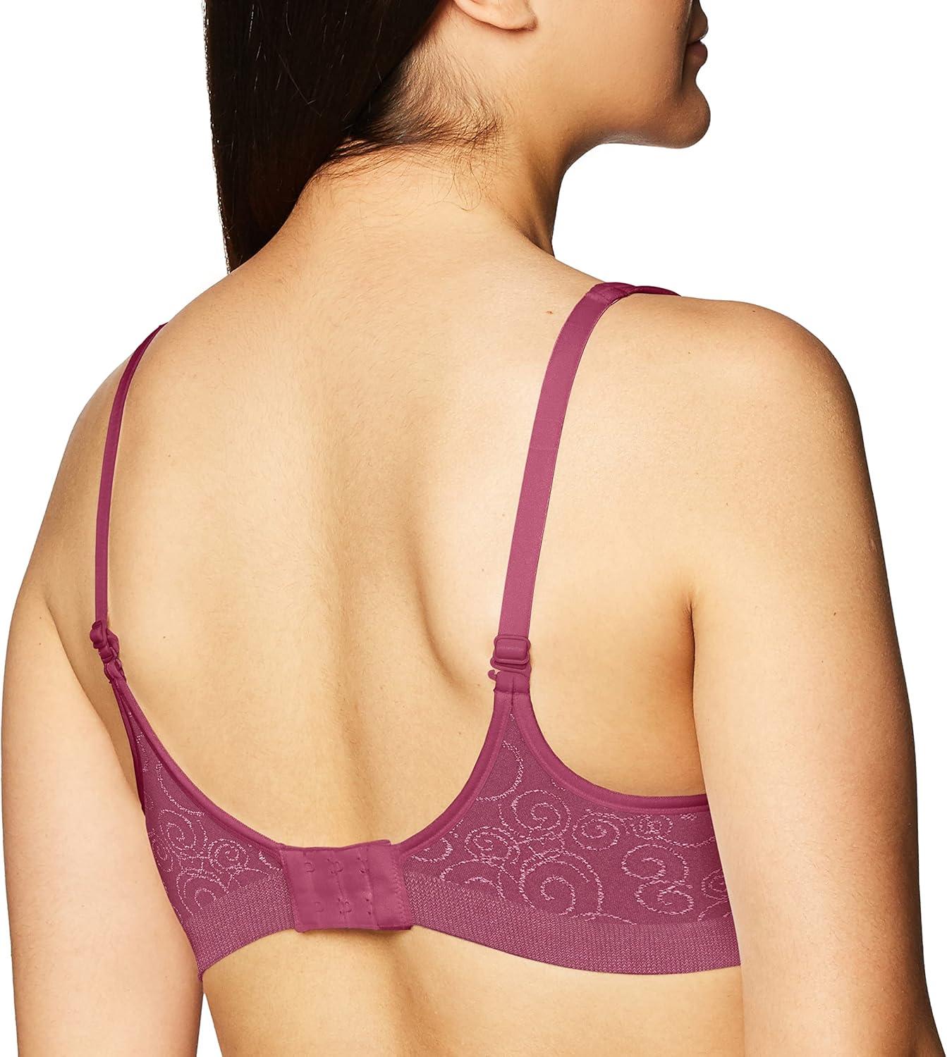 imageBali womens Comfort Revolution Wireless Bra Cool Comfort Fullcoverage Bra Retired ColorsMaroon Dusk Swirl