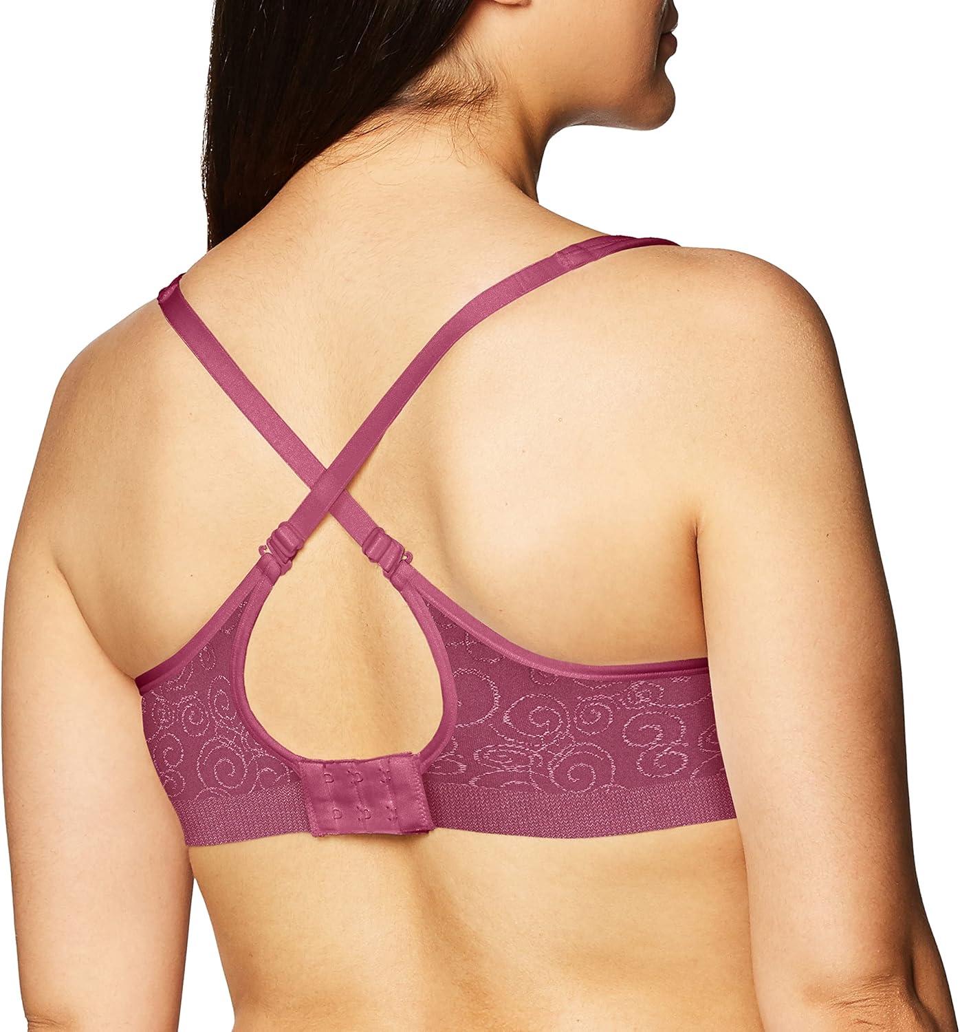 imageBali womens Comfort Revolution Wireless Bra Cool Comfort Fullcoverage Bra Retired ColorsMaroon Dusk Swirl