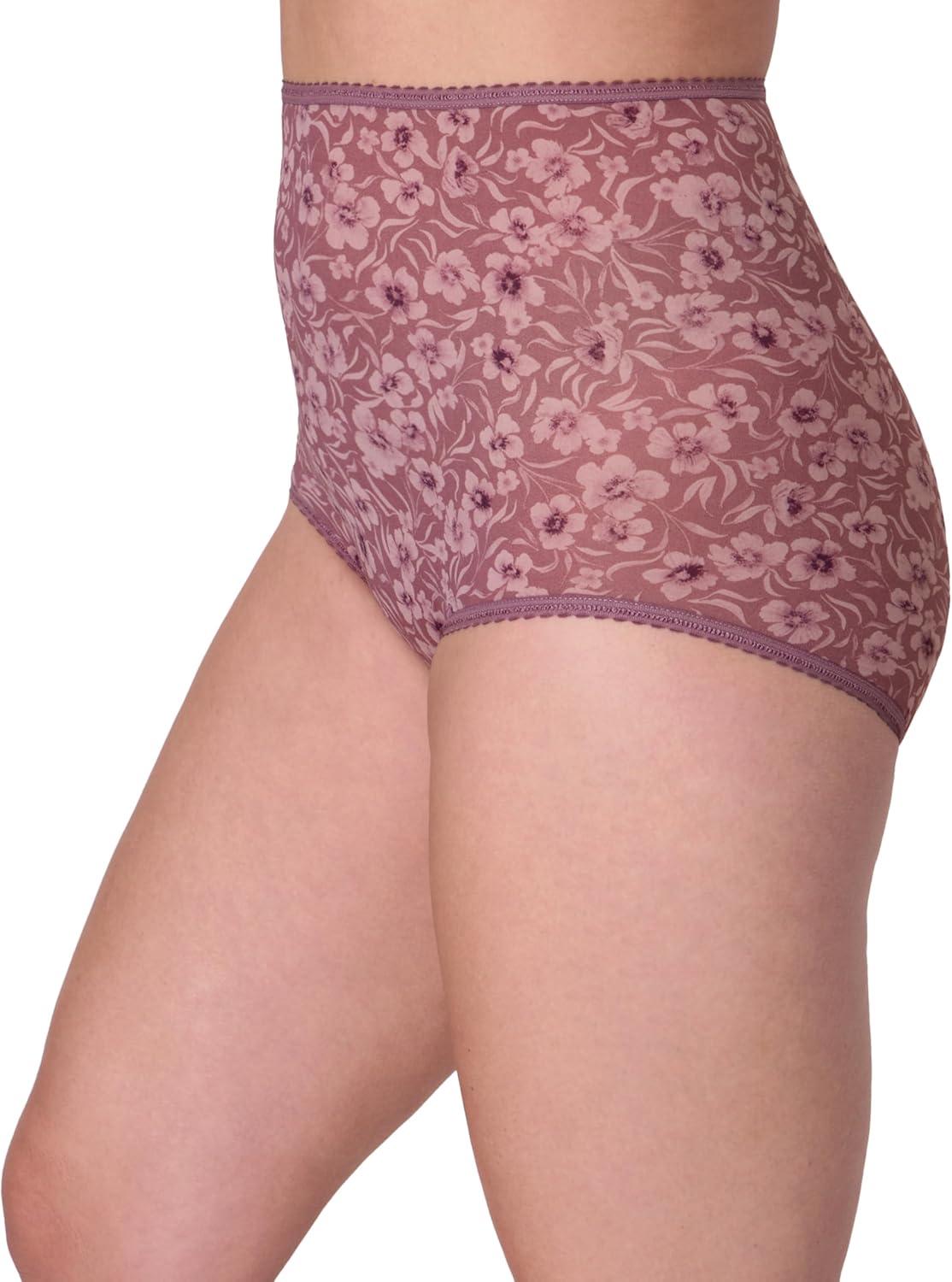 imageBali womens Underwear Briefs Pack 3pack Skimp Skamp Brief Panties for Women Full Coverage No ShowUpstate BlueEvening BlushPurple Poppy Print