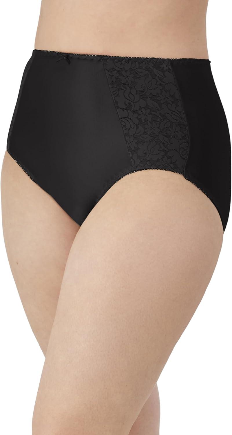 imageBali womens Underwear Pack Double Support Stretch Brief Panties Moisturewicking Underwear for Women 3packBlackBlackBlack