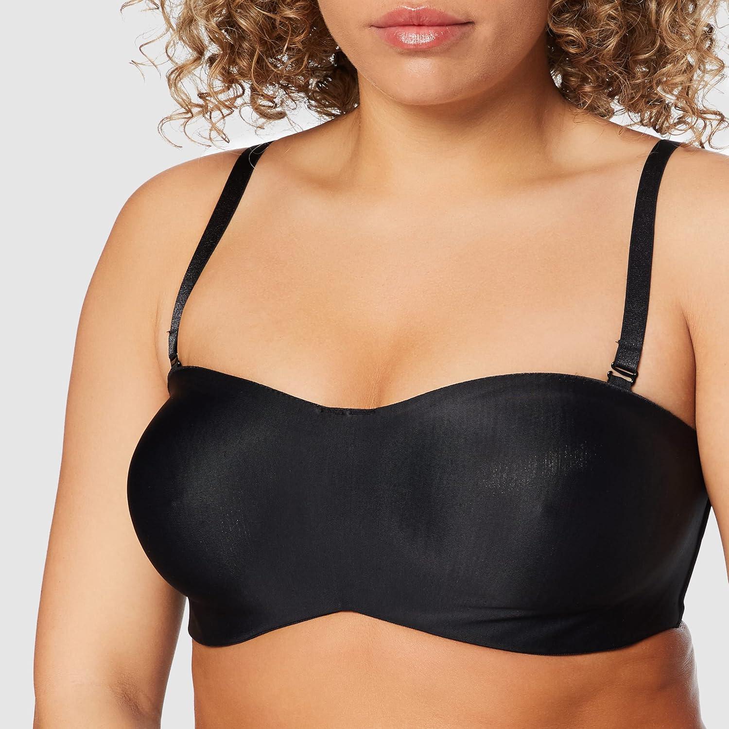 imageMaidenform Womens Tailored Strapless Underwire Minimizer Seamless Convertible BraBlack