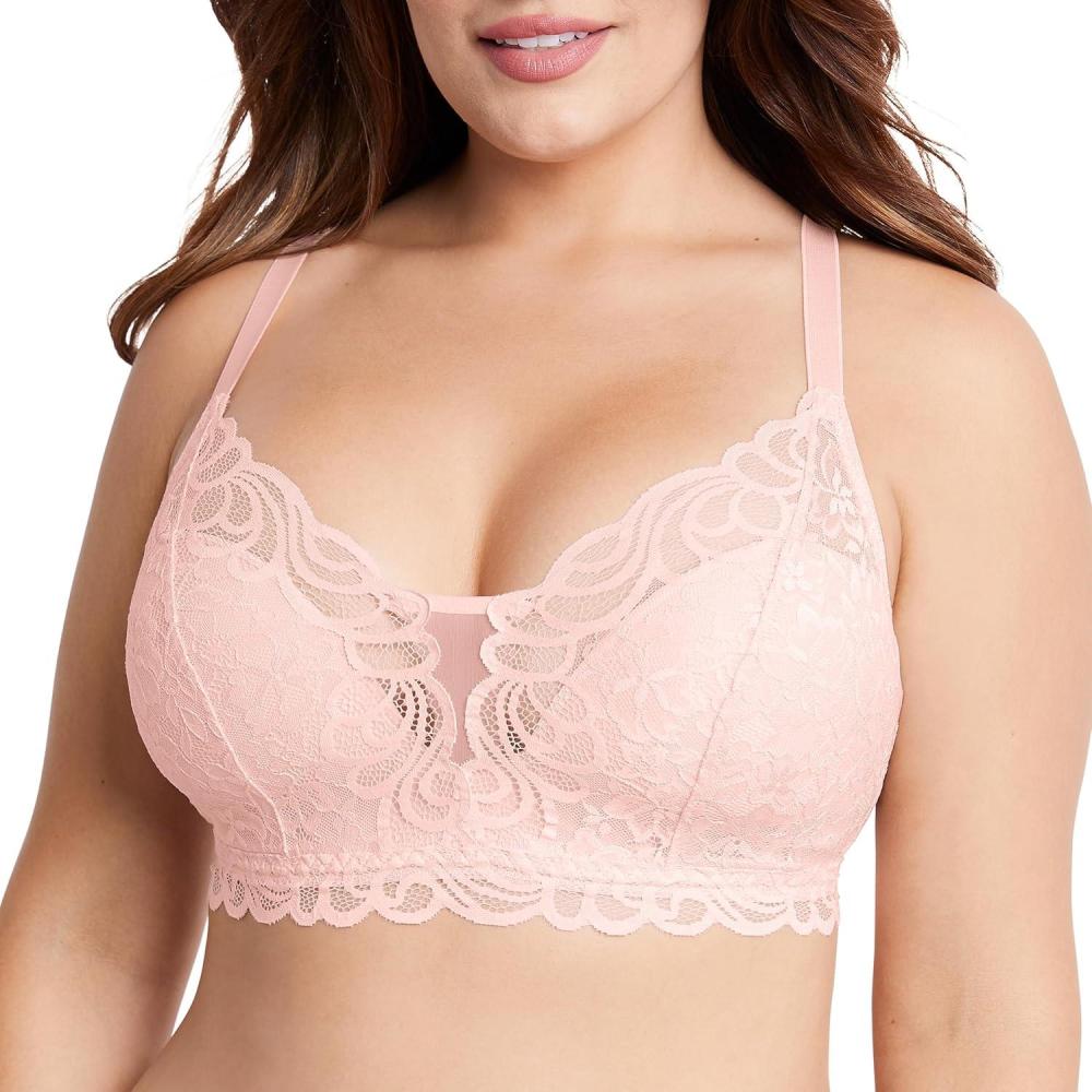 imageBali Womens Bali Womens Desire All Over Lace Wirefree Bra Df6591Gentle Peach