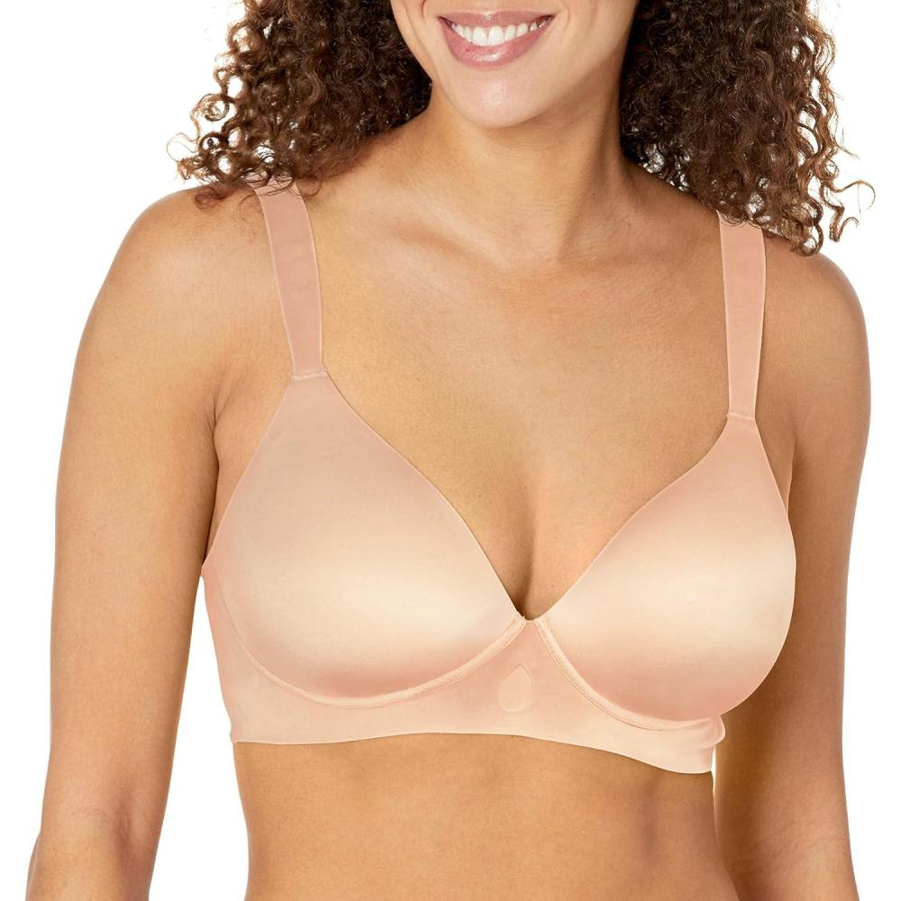 imageBali Womens Comfort Revolution Wirefree Bra Soft Touch Ultimate Wireless Support BraAlmond