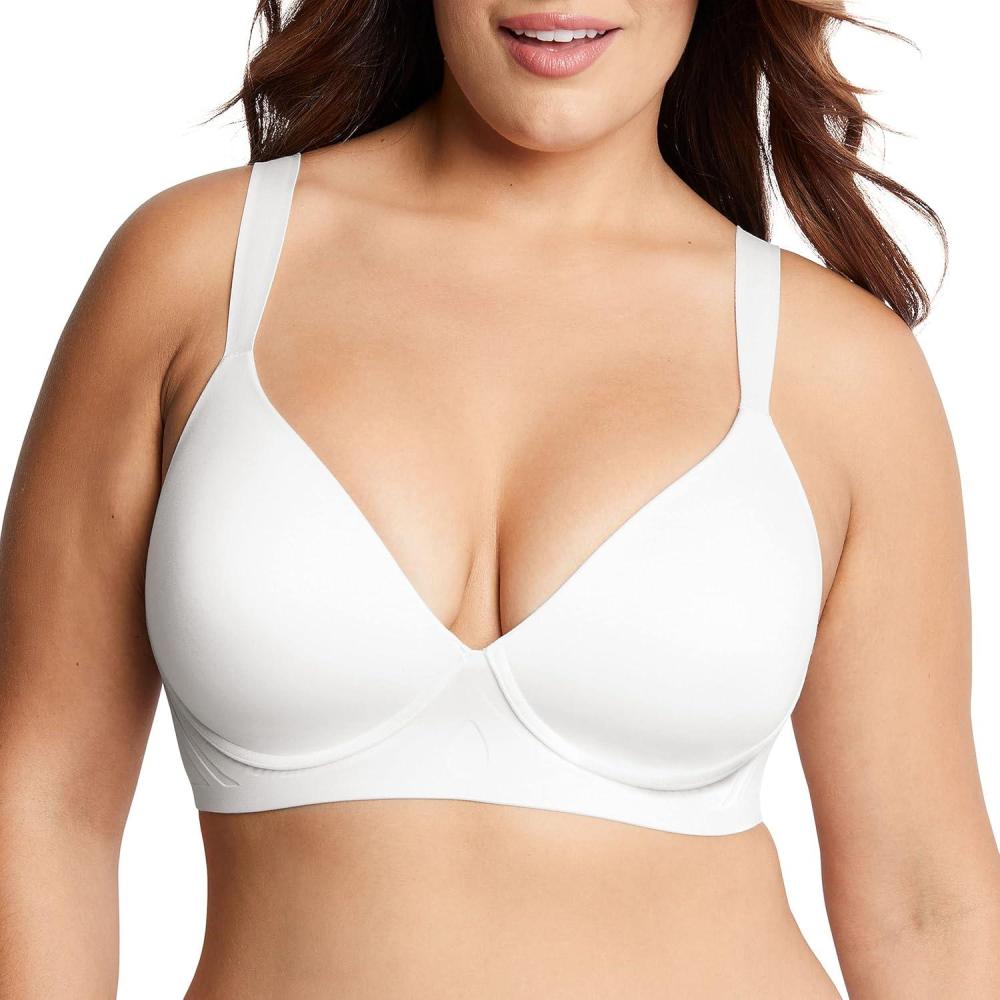 imageBali Womens Comfort Revolution Wirefree Bra Soft Touch Ultimate Wireless Support BraWhite