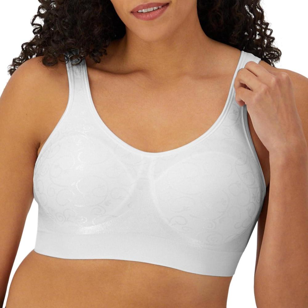 imageBali Womens Comfort Revolution Wireless Bra ComfortFlex Fit FullCoverage Bra DF3488White Swirl