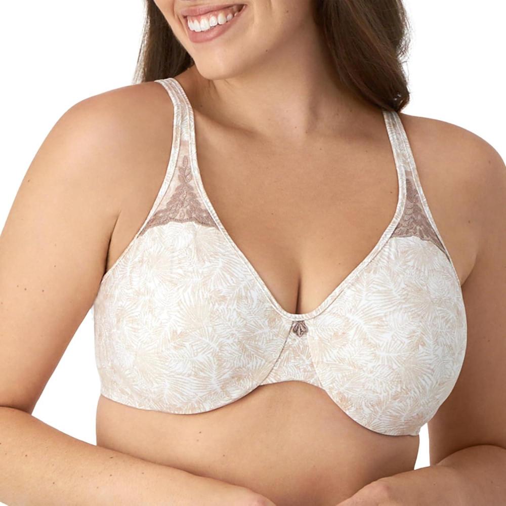 imageBali Womens Passion for Comfort Minimizer Bra FullCoverage Underwire Bra Seamless CupsFan Leaf Print