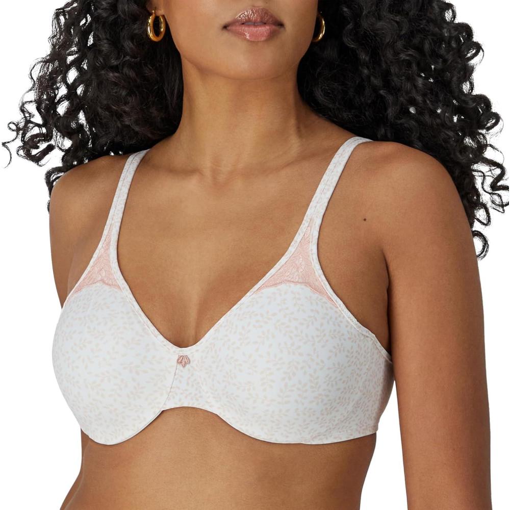 imageBali Womens Passion for Comfort Minimizer Bra FullCoverage Underwire Bra Seamless CupsPink Leaf Print
