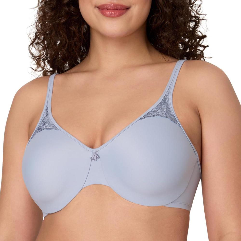 imageBali Womens Passion for Comfort Minimizer Bra FullCoverage Underwire Bra Seamless CupsSilver Satin