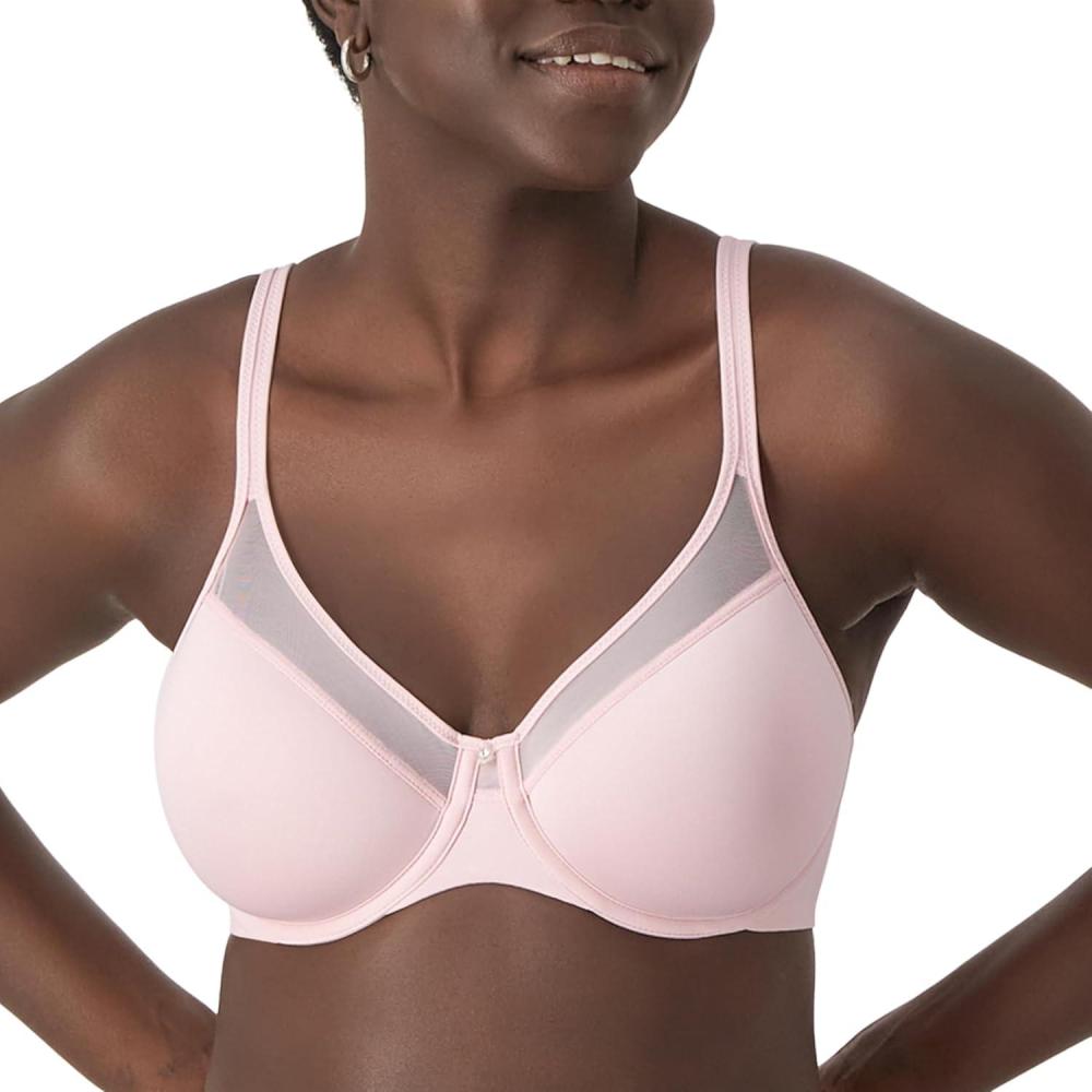 imageBali Womens Seamless Underwire Bra One Smooth U Smoothing Underwire Bras for Women Convertible Straps Ultra LightHush Pink