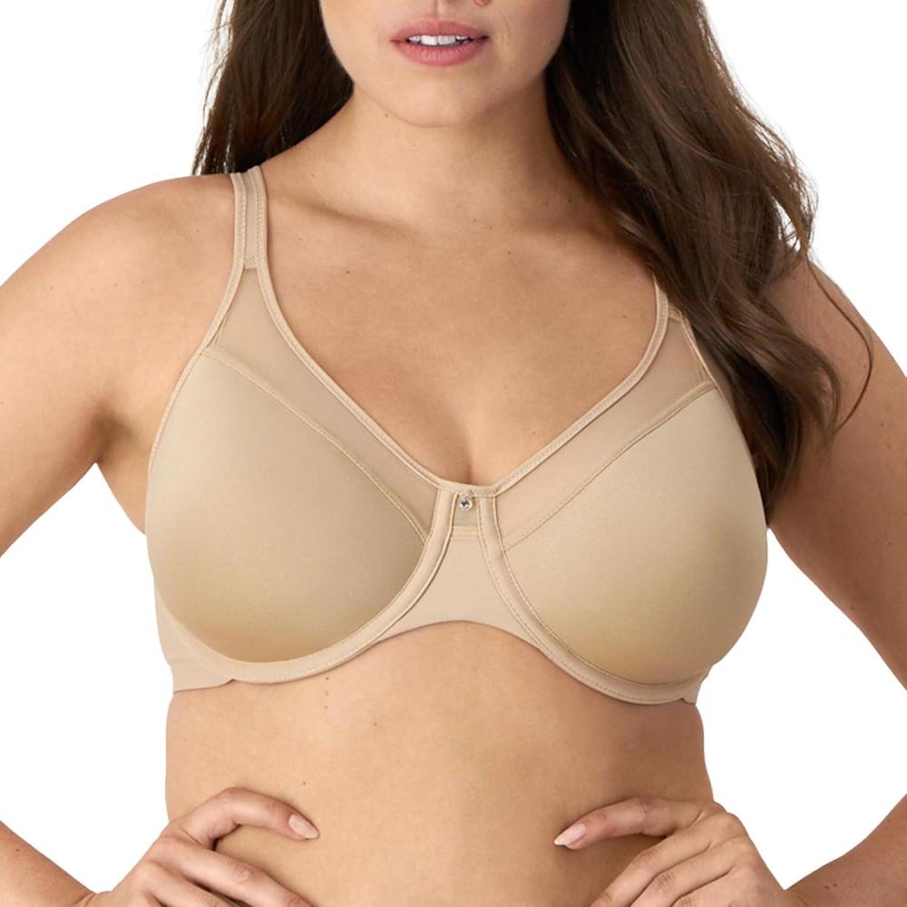 imageBali Womens Seamless Underwire Bra One Smooth U Smoothing Underwire Bras for Women Convertible Straps Ultra LightNude