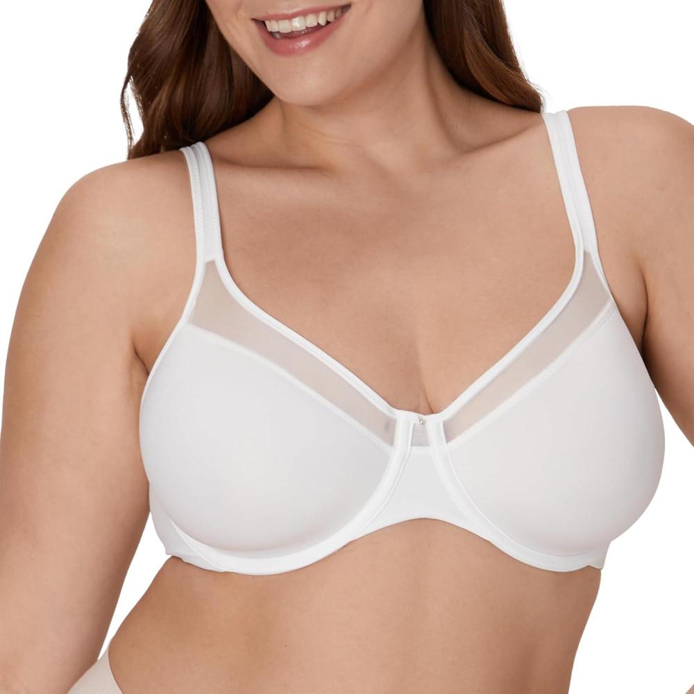 imageBali Womens Seamless Underwire Bra One Smooth U Smoothing Underwire Bras for Women Convertible Straps Ultra LightWhite