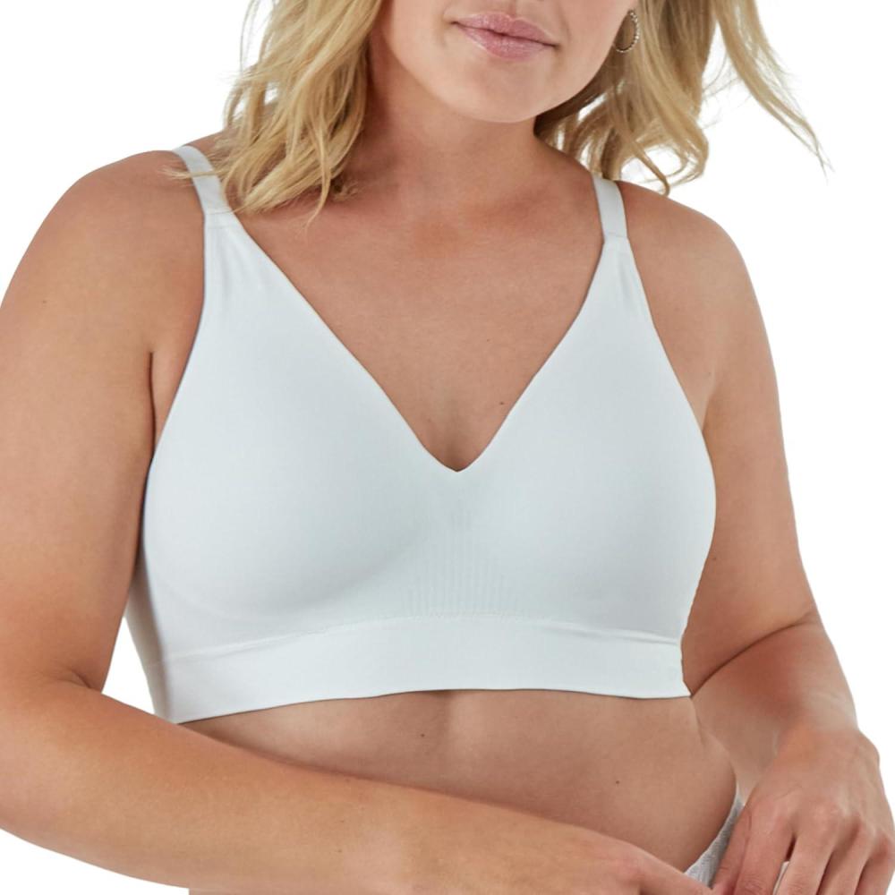 imageBali Womens Wireless Bra Comfort Revolution Modern Seamless Bra Flextofit Wirefree BraWhite