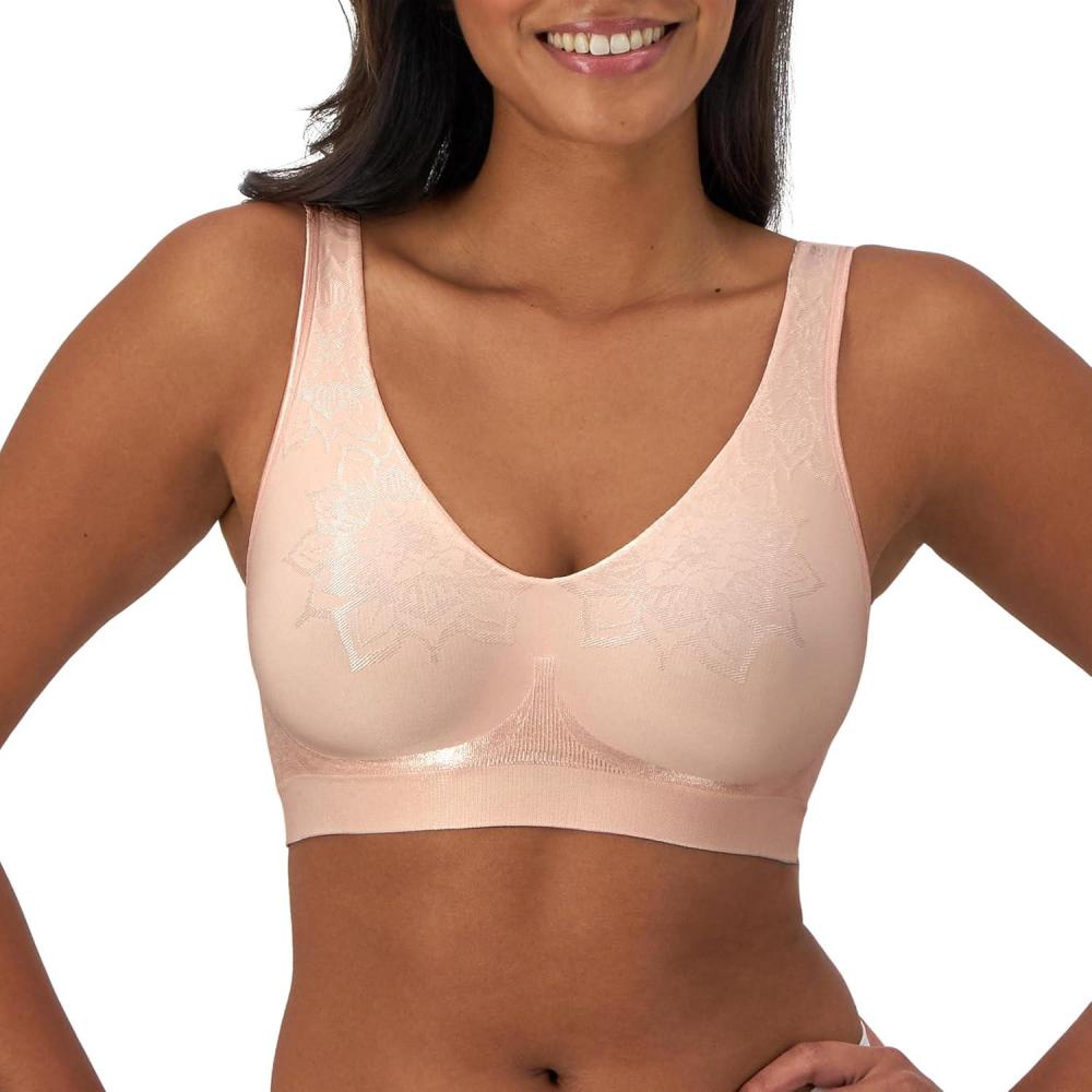 imageBali Womens Wireless Bra Comfort Revolution Seamless TShirt Bra ComfortFlex Fit MoistureWickingLight Buff Aztec