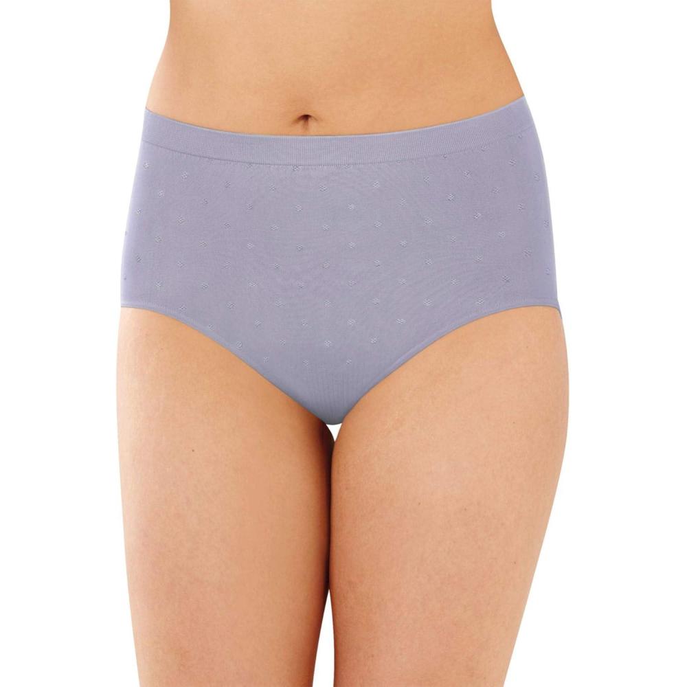imageBali womens Comfort Revolution Seamless Brief Panty Microfiber Stretch Underwear Womens High Rise BriefAmethyst Quartz Dot