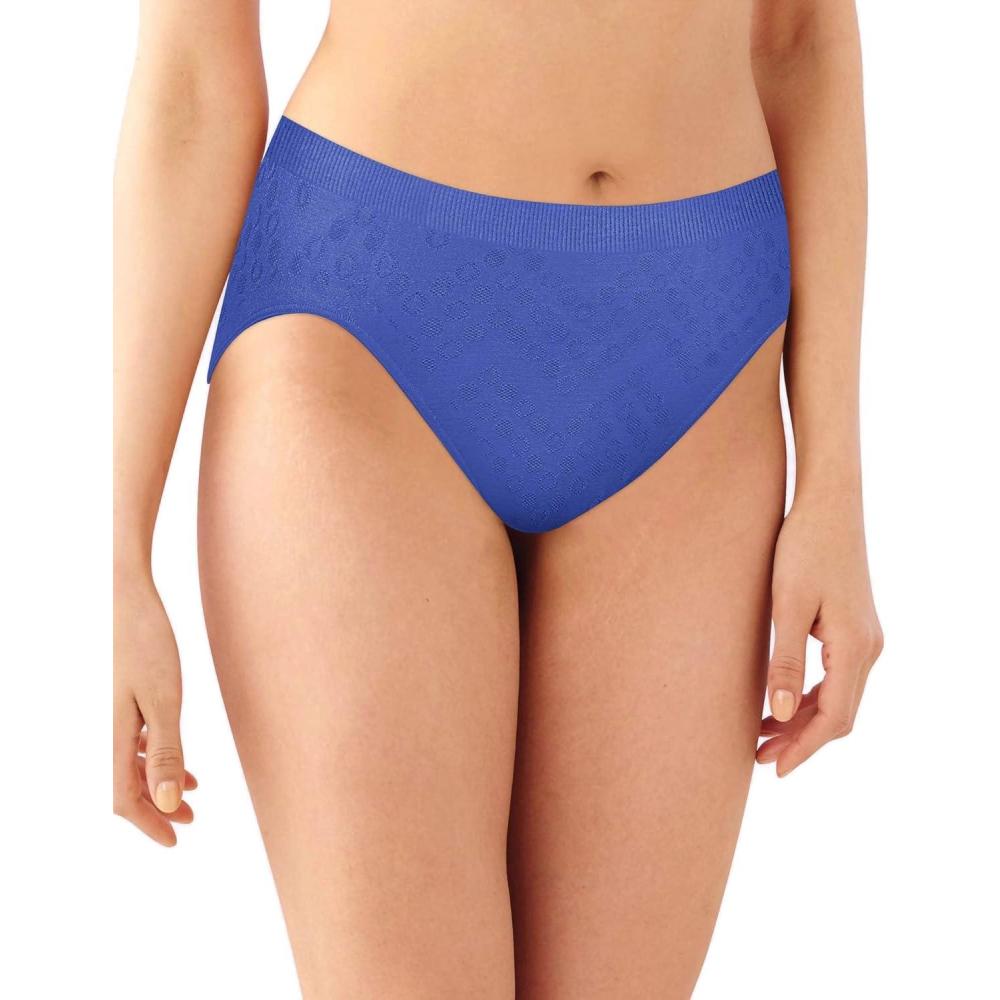 imageBali womens Comfort Revolution Seamless Brief Panty Microfiber Stretch Underwear Womens High Rise BriefBright Blue